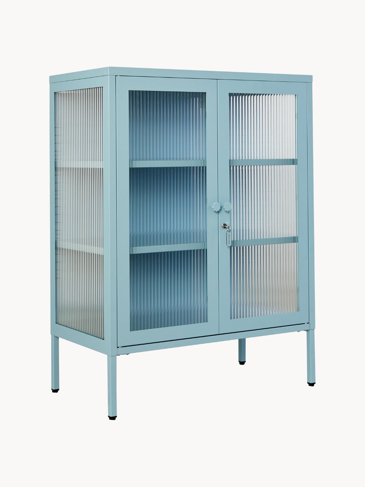 Mixer Metal Display Cabinet The with Ribbed Glass