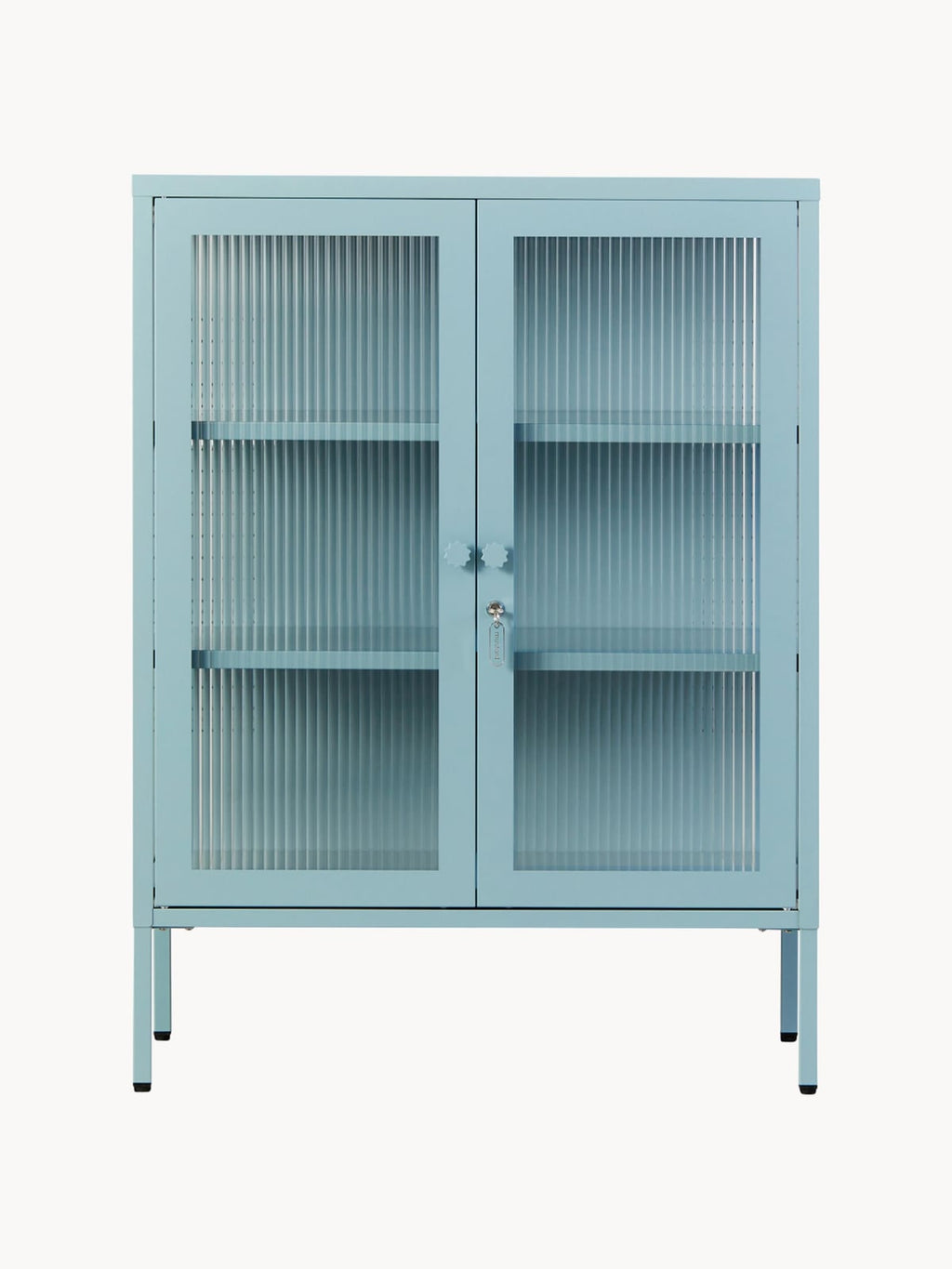 Mixer Metal Display Cabinet The with Ribbed Glass