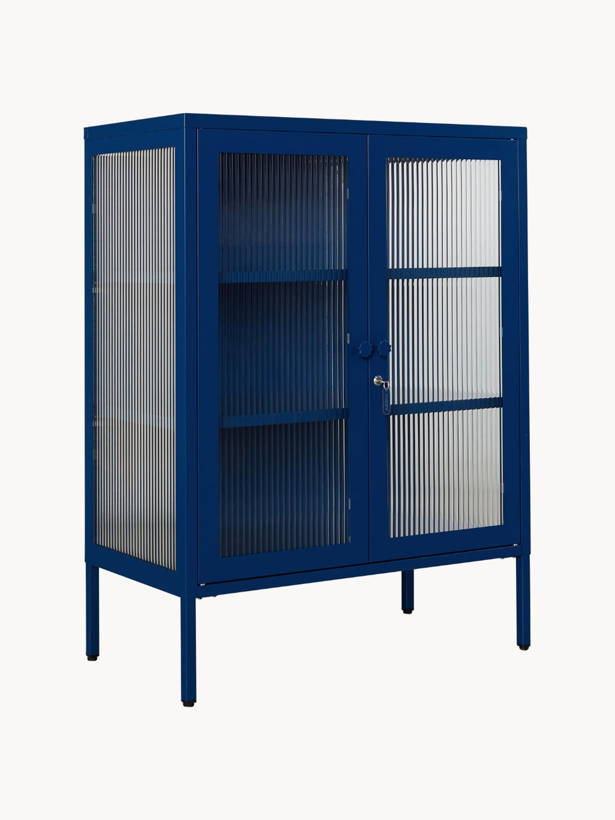 Mixer Metal Display Cabinet The with Ribbed Glass