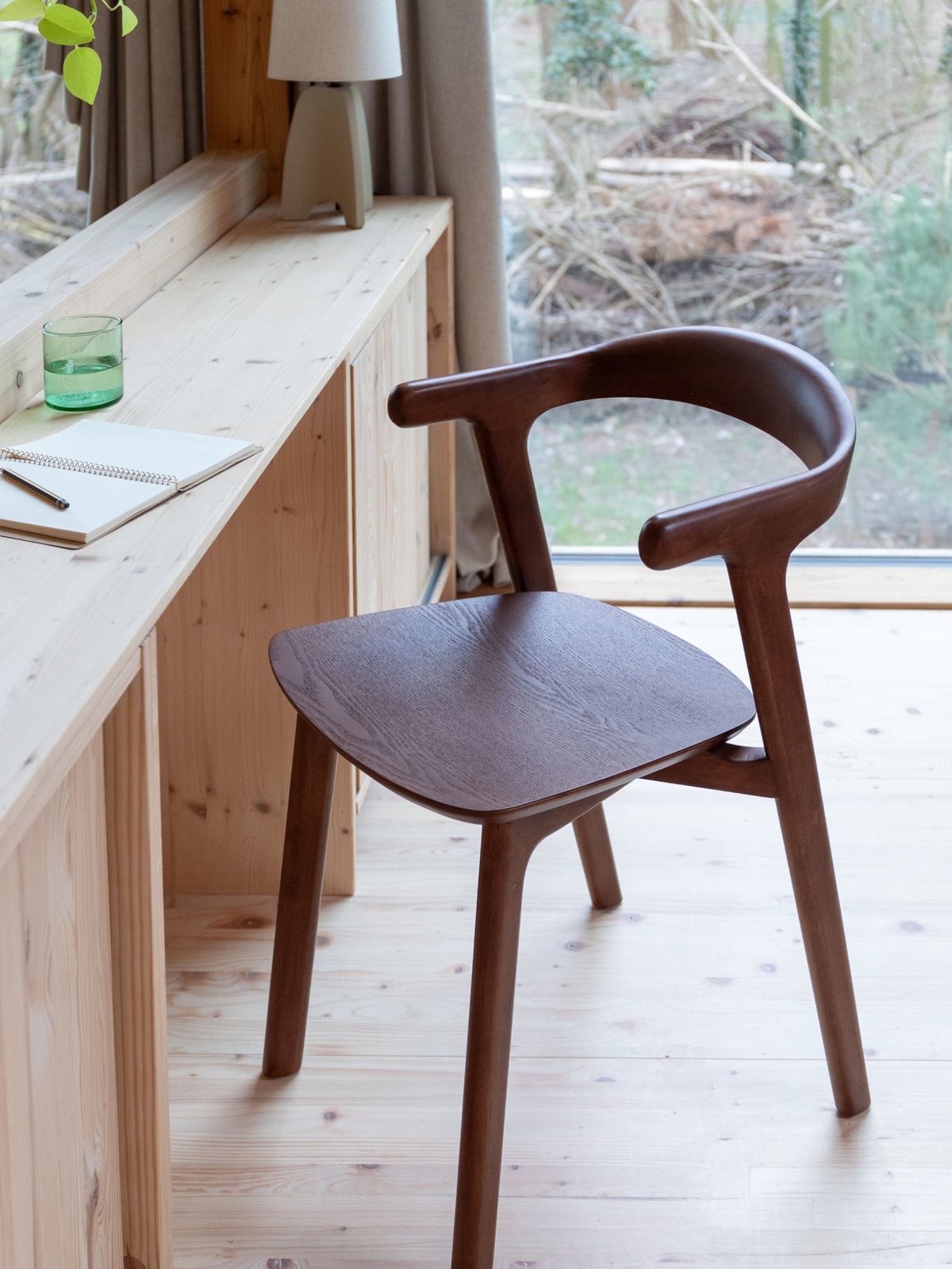 Northwood Wooden Dining Chairs with Armrests, Set of 2