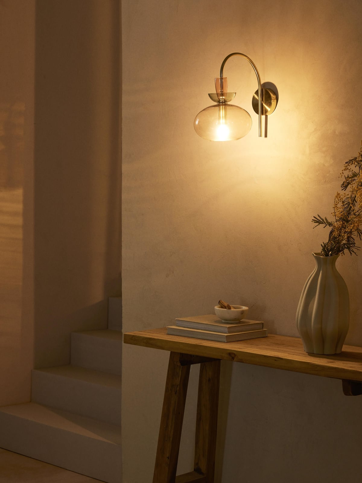 Nyra Coloured Glass Wall Lamp