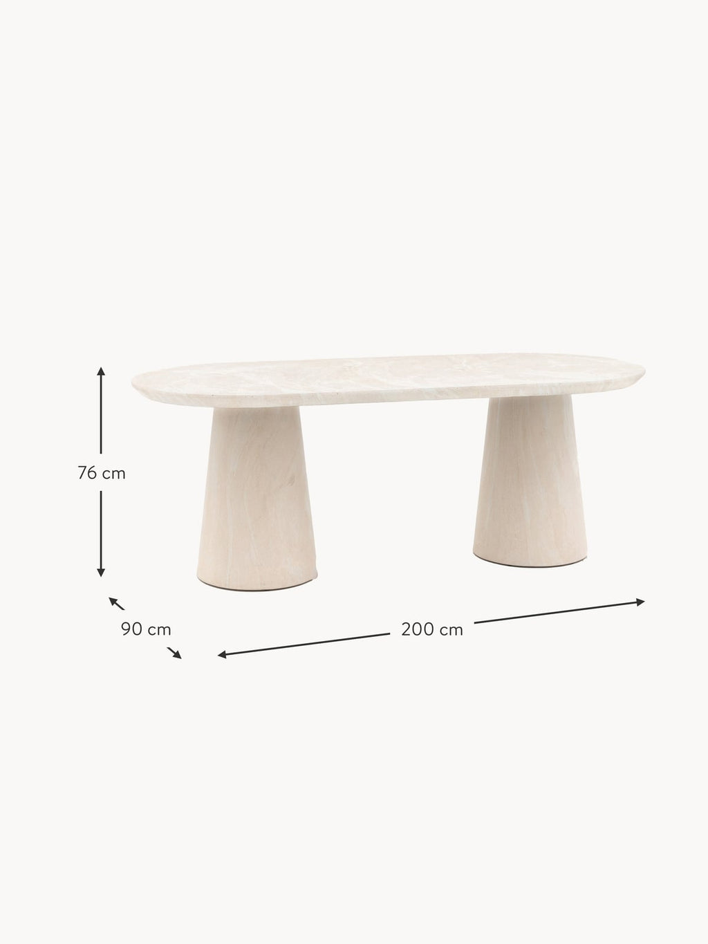 Pedra Oval Dinning Table, 200 x 90 cm