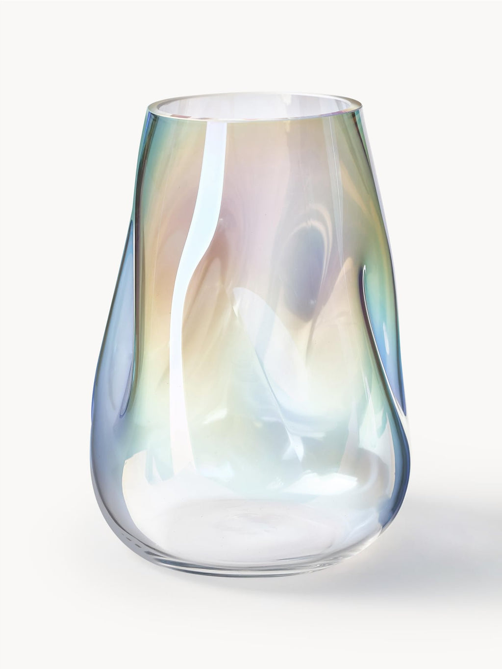 Rainbow Mouth-Blown Glass Vase, H 26 cm
