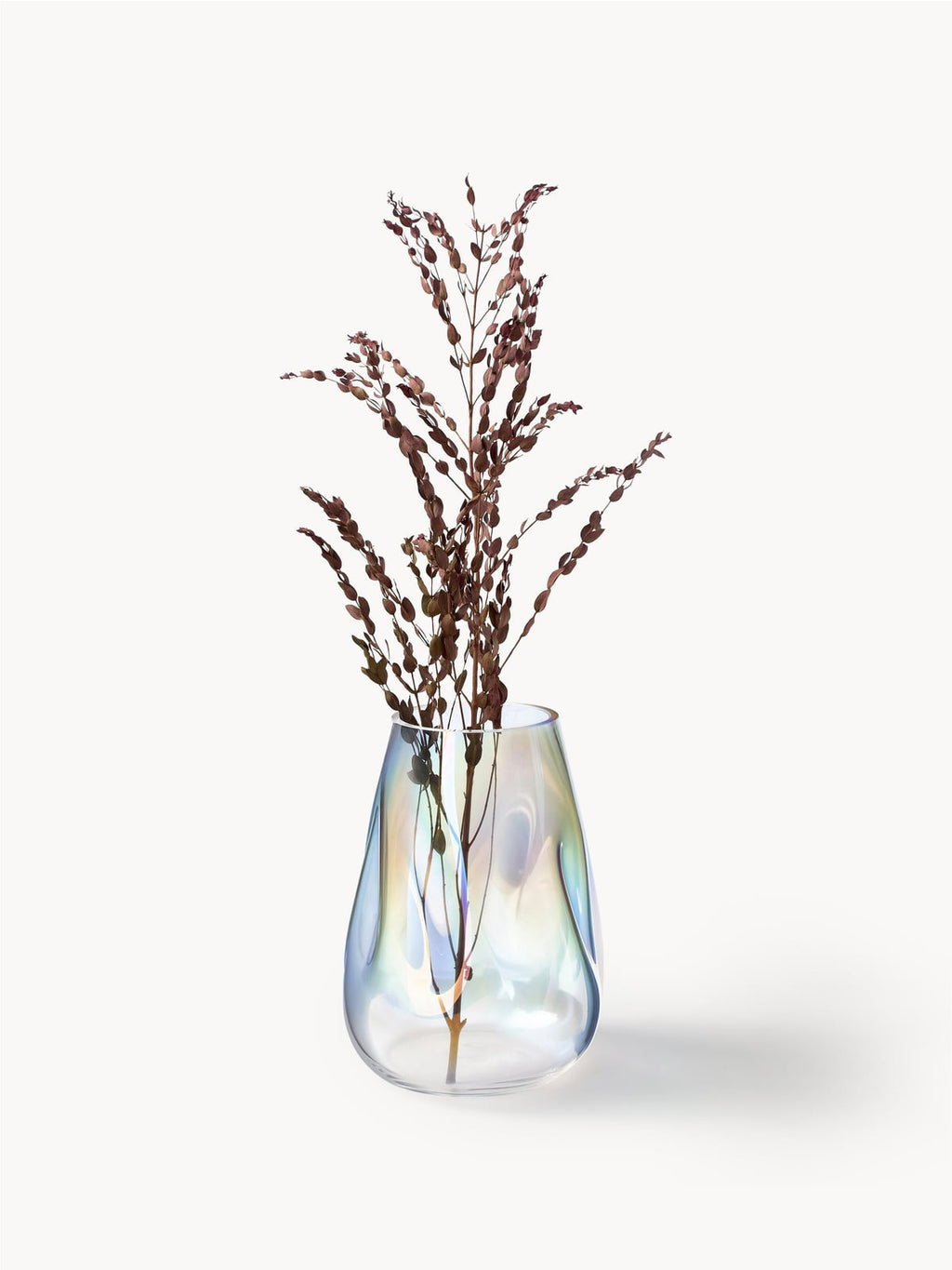Rainbow Mouth-Blown Glass Vase, H 26 cm