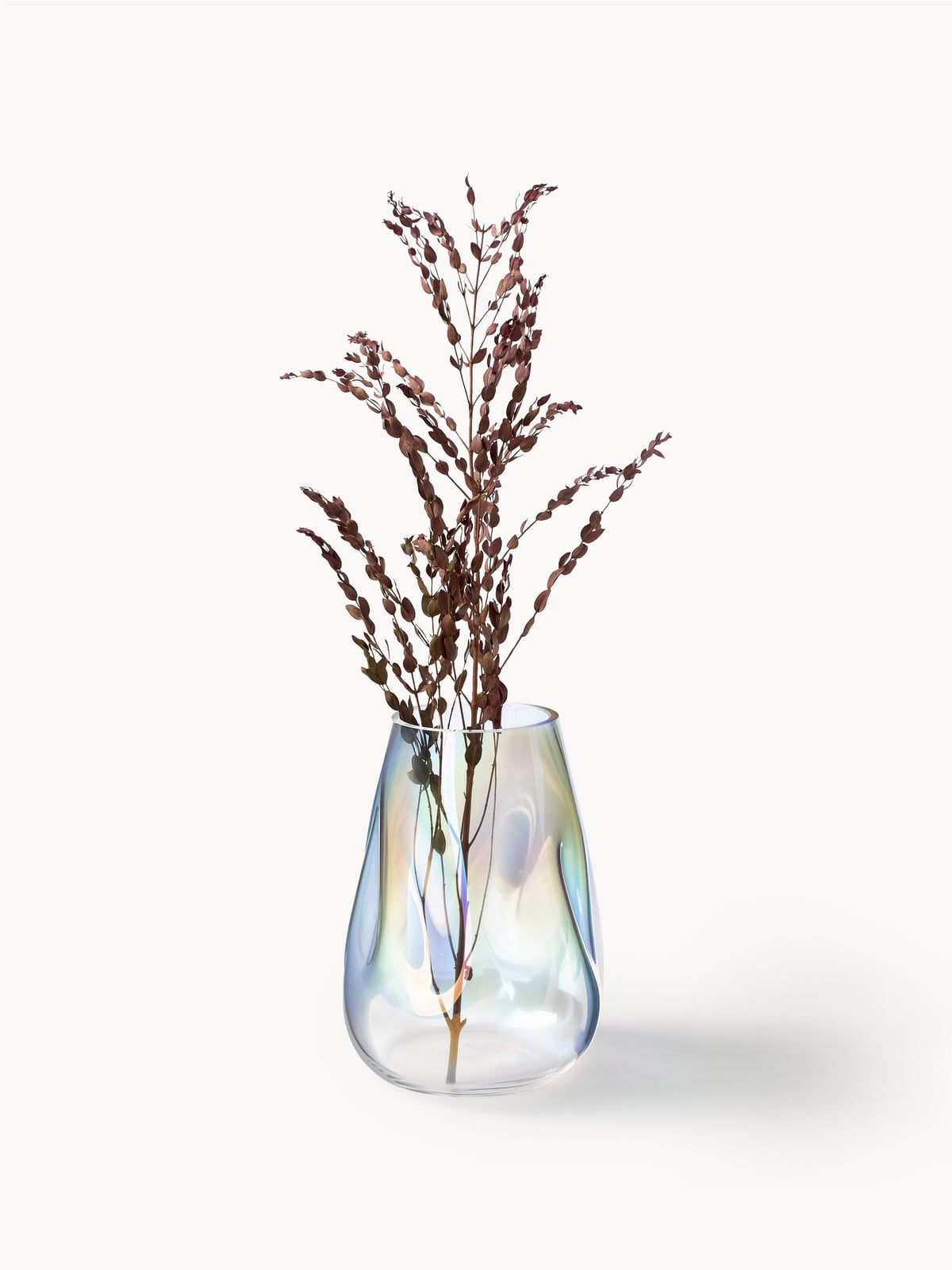 Rainbow Mouth-Blown Glass Vase, H 26 cm