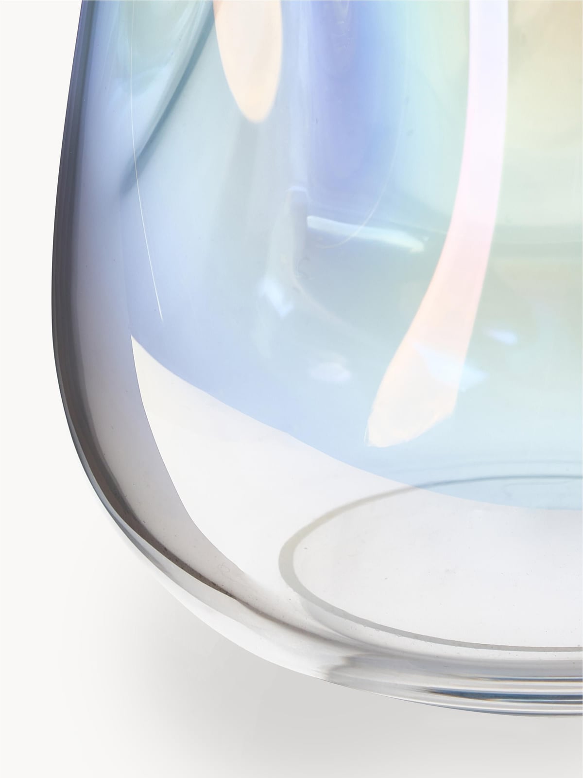 Rainbow Mouth-Blown Glass Vase, H 26 cm