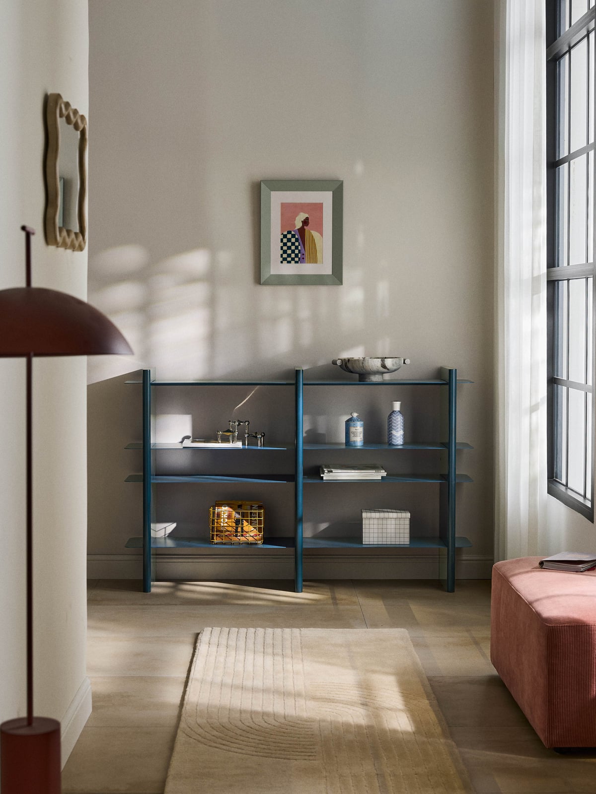 Rami Shelving Unit with Metal Elements