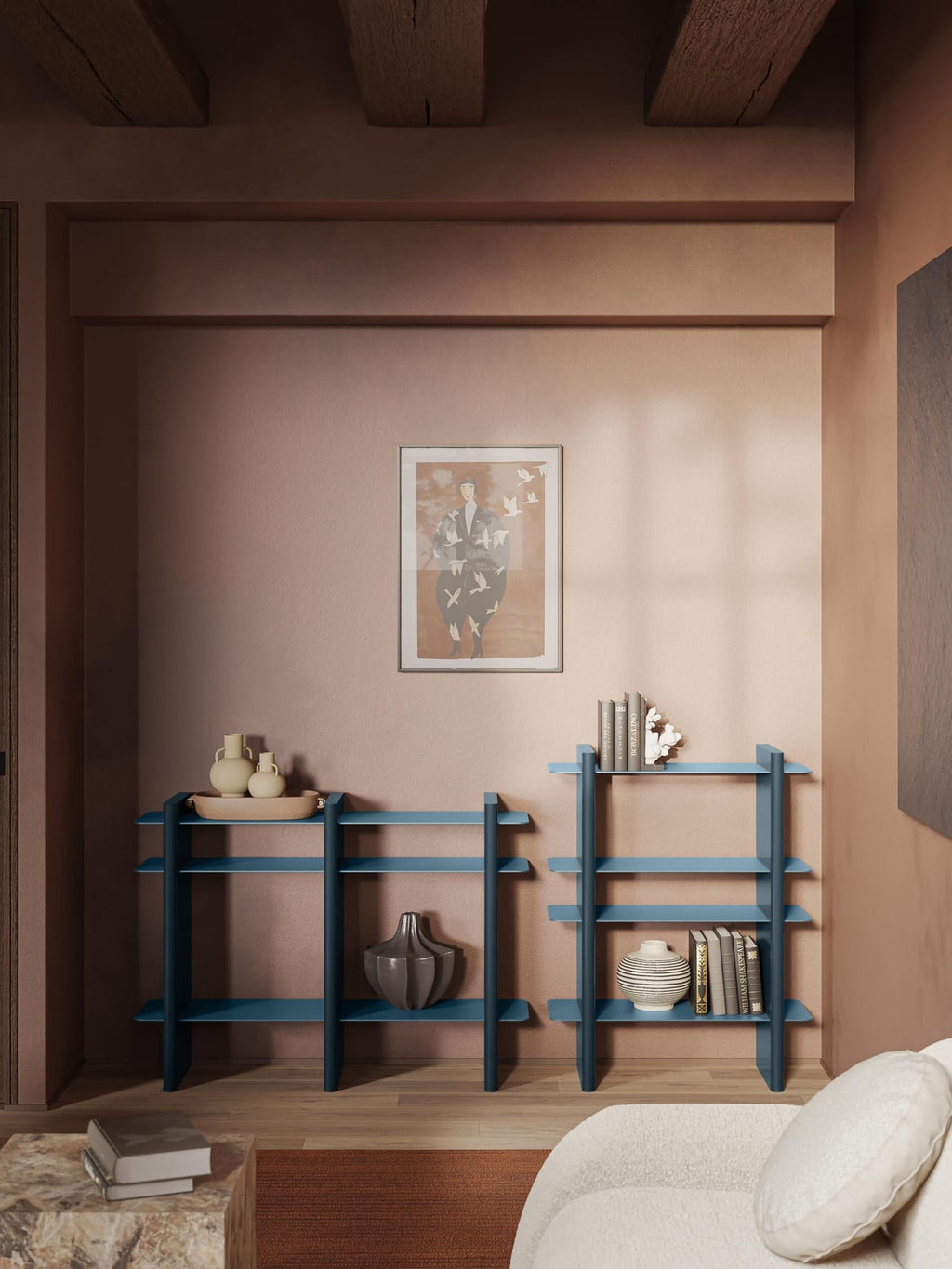 Rami Shelving Unit with Metal Elements