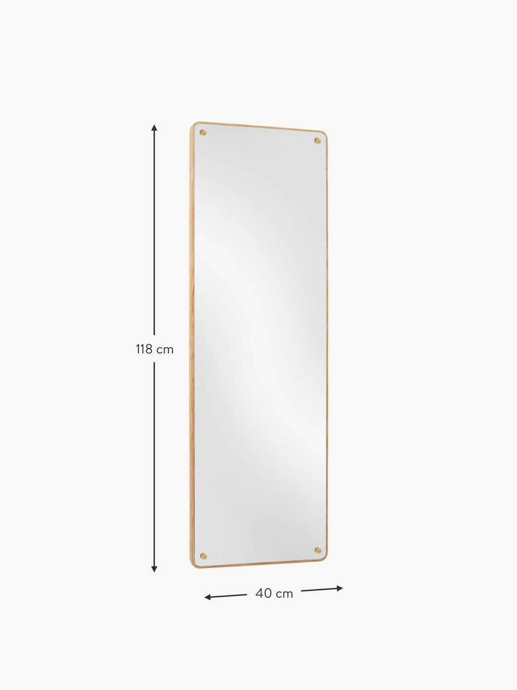 RM-1 Oak Wood Full-Length Leaner Mirror