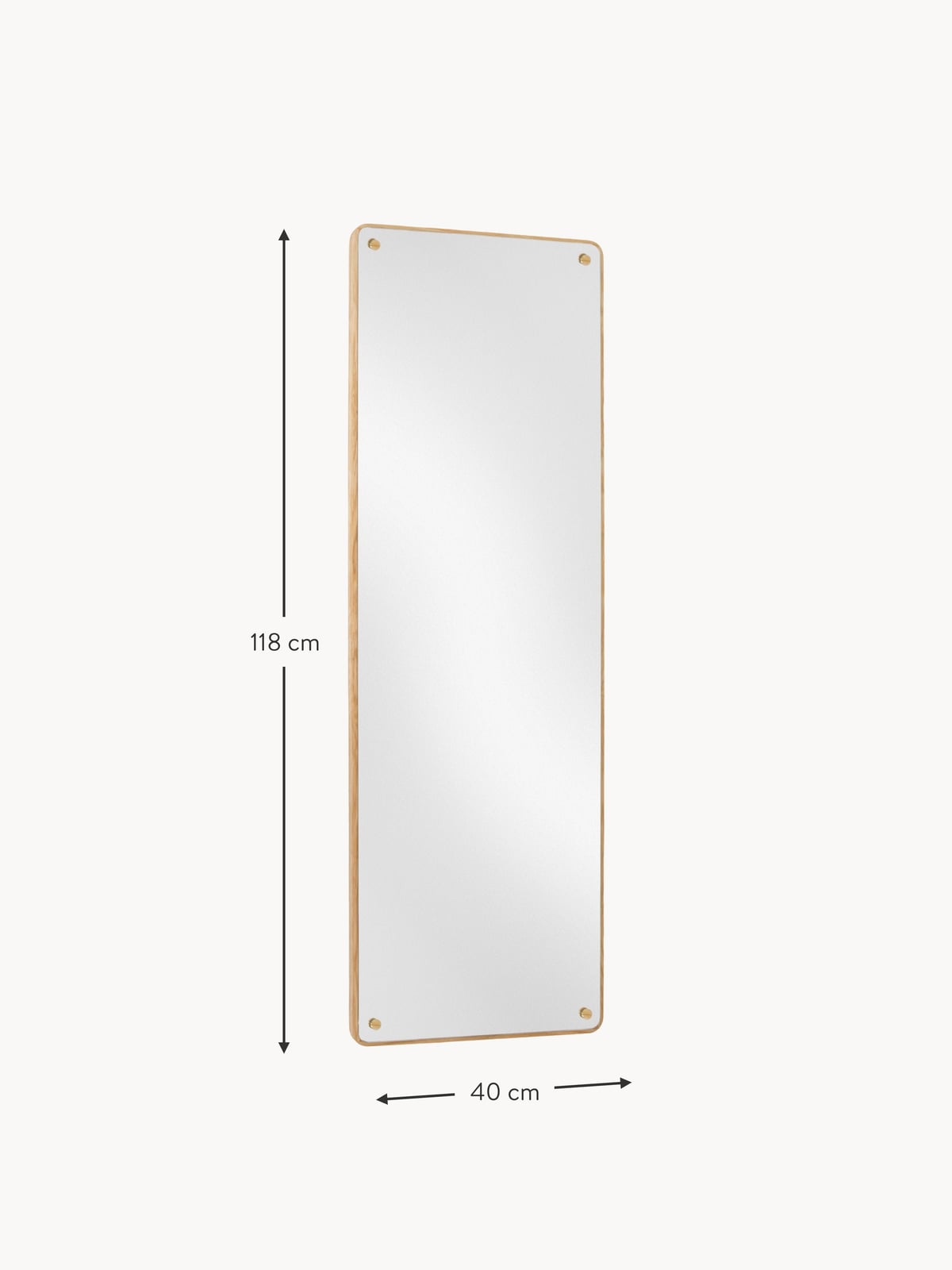 RM-1 Oak Wood Full-Length Leaner Mirror