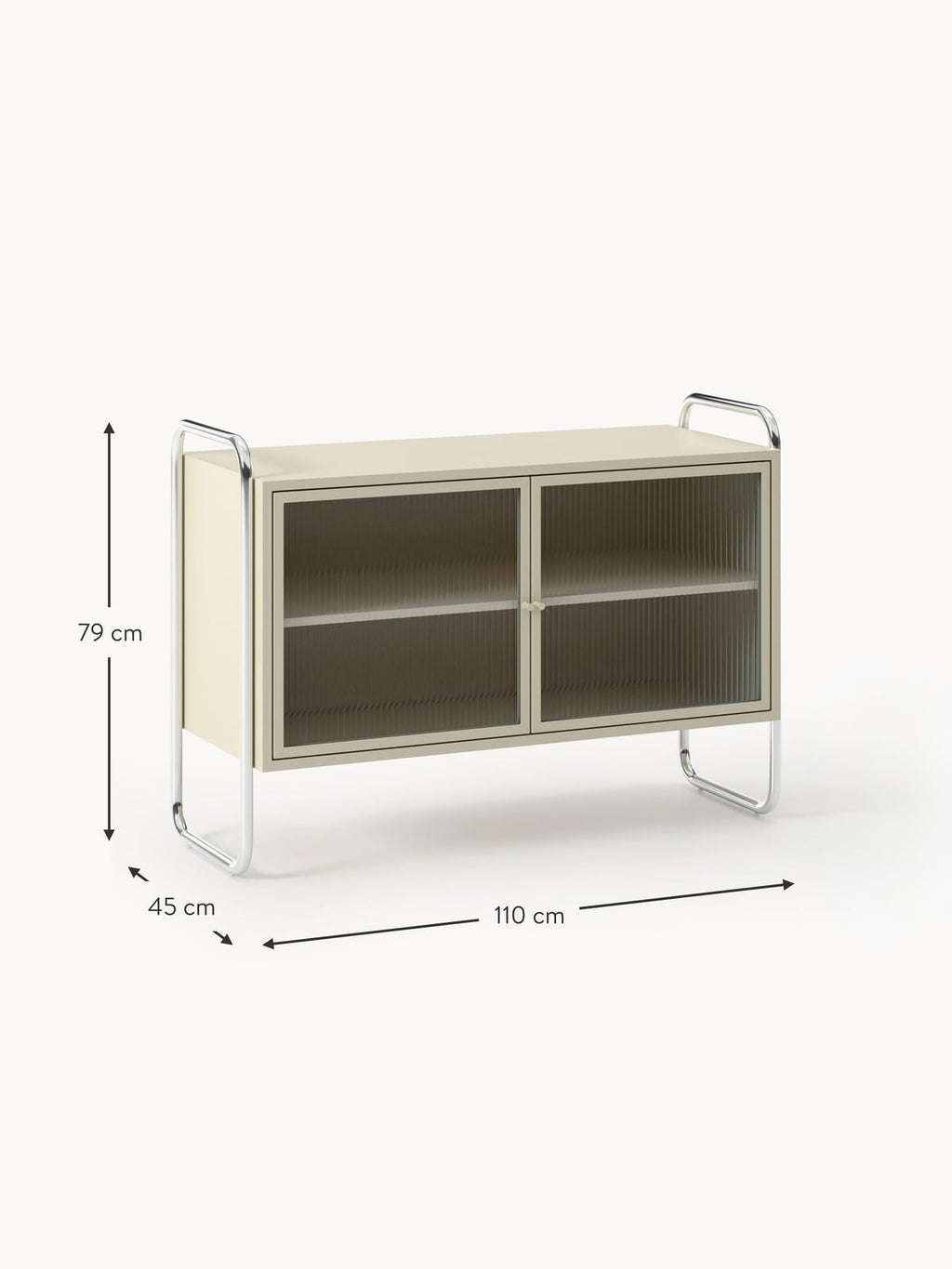 Robyn Metal Sideboard with Glass Front