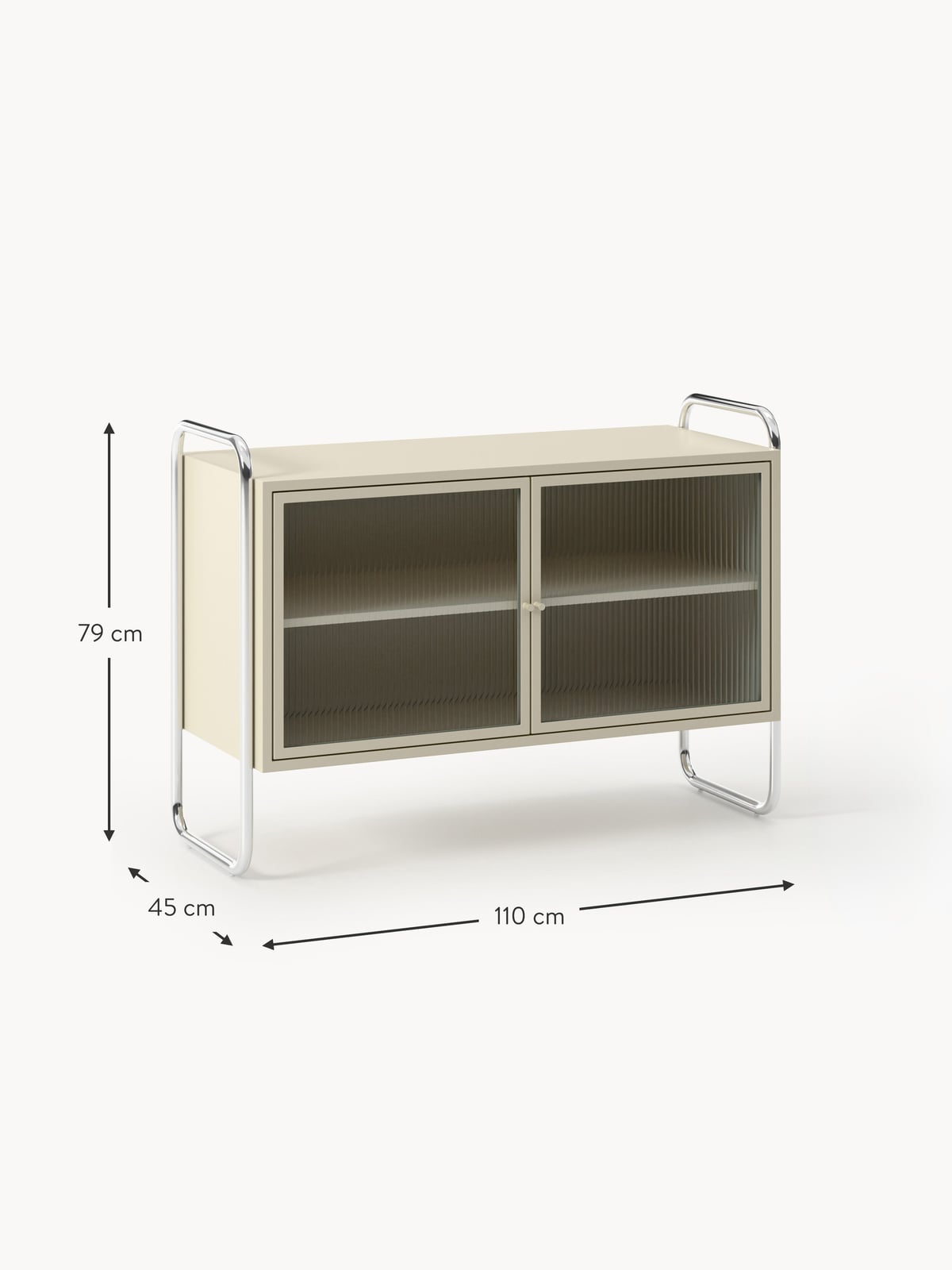 Robyn Metal Sideboard with Glass Front