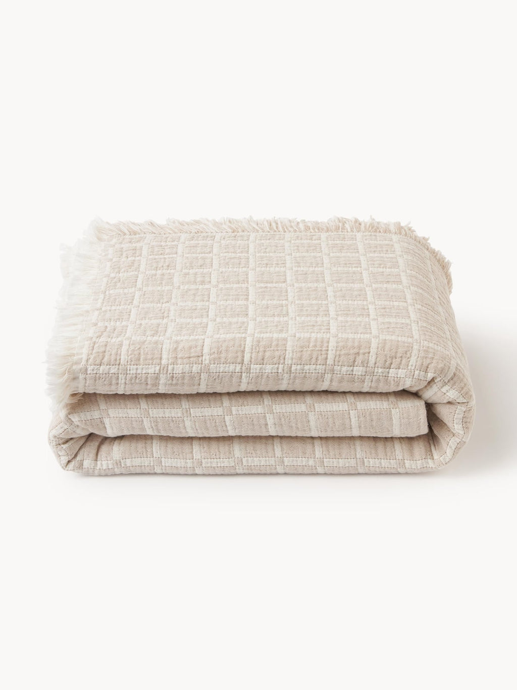 Ronia Washed Muslin Bedspread with Fringes