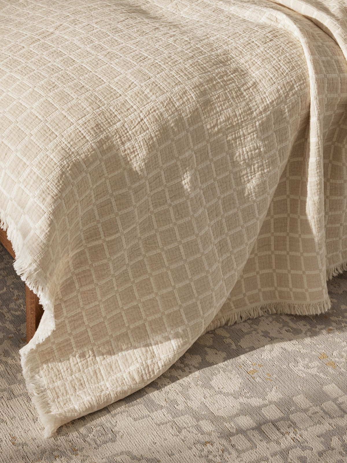 Ronia Washed Muslin Bedspread with Fringes