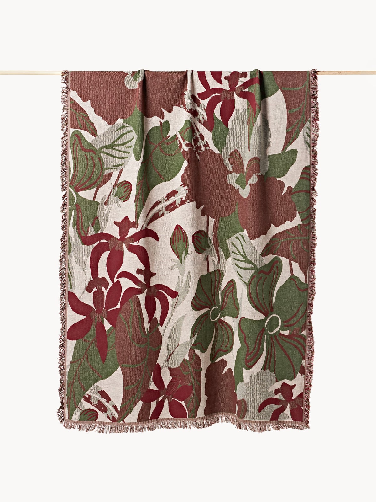 Rosha Wool Rug with Stitched Flower Pattern