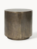 Rota Round Metal Side Table with Antique Finish