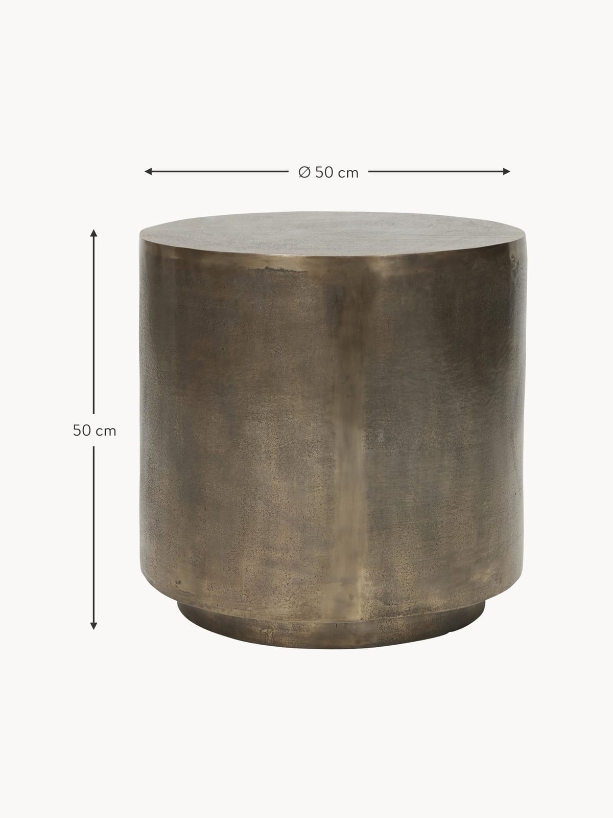 Rota Round Metal Side Table with Antique Finish