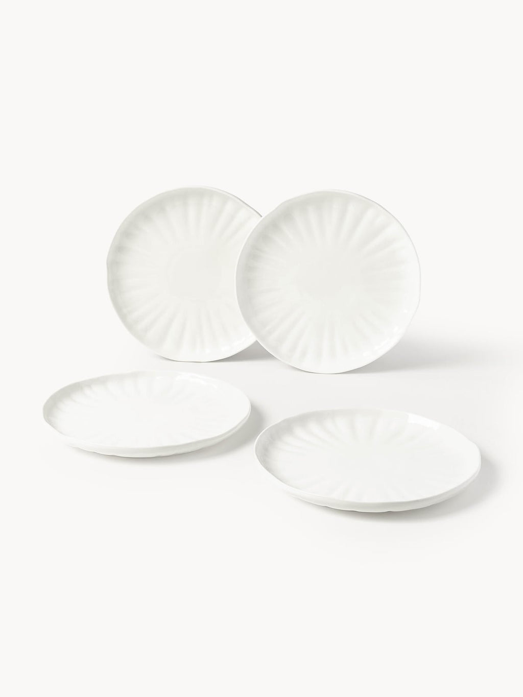 Sali Porcelain Tableware Set with Embossed Pattern, 4 People, Set of 12