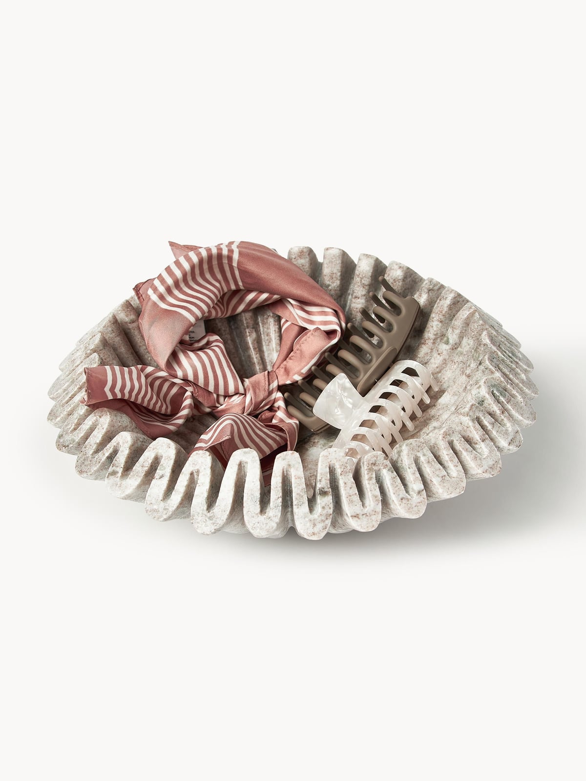 Santorini Handmade Marble Decorative Bowl, Ø 31 cm