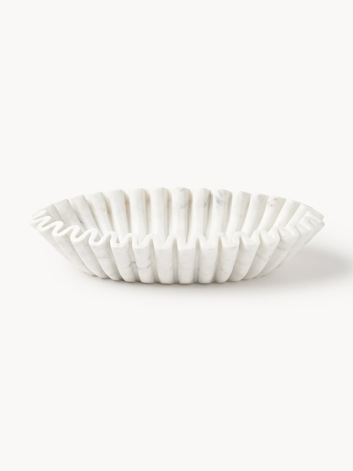 Santorini Handmade Oval Decorative Marble Bowl, W 35 cm