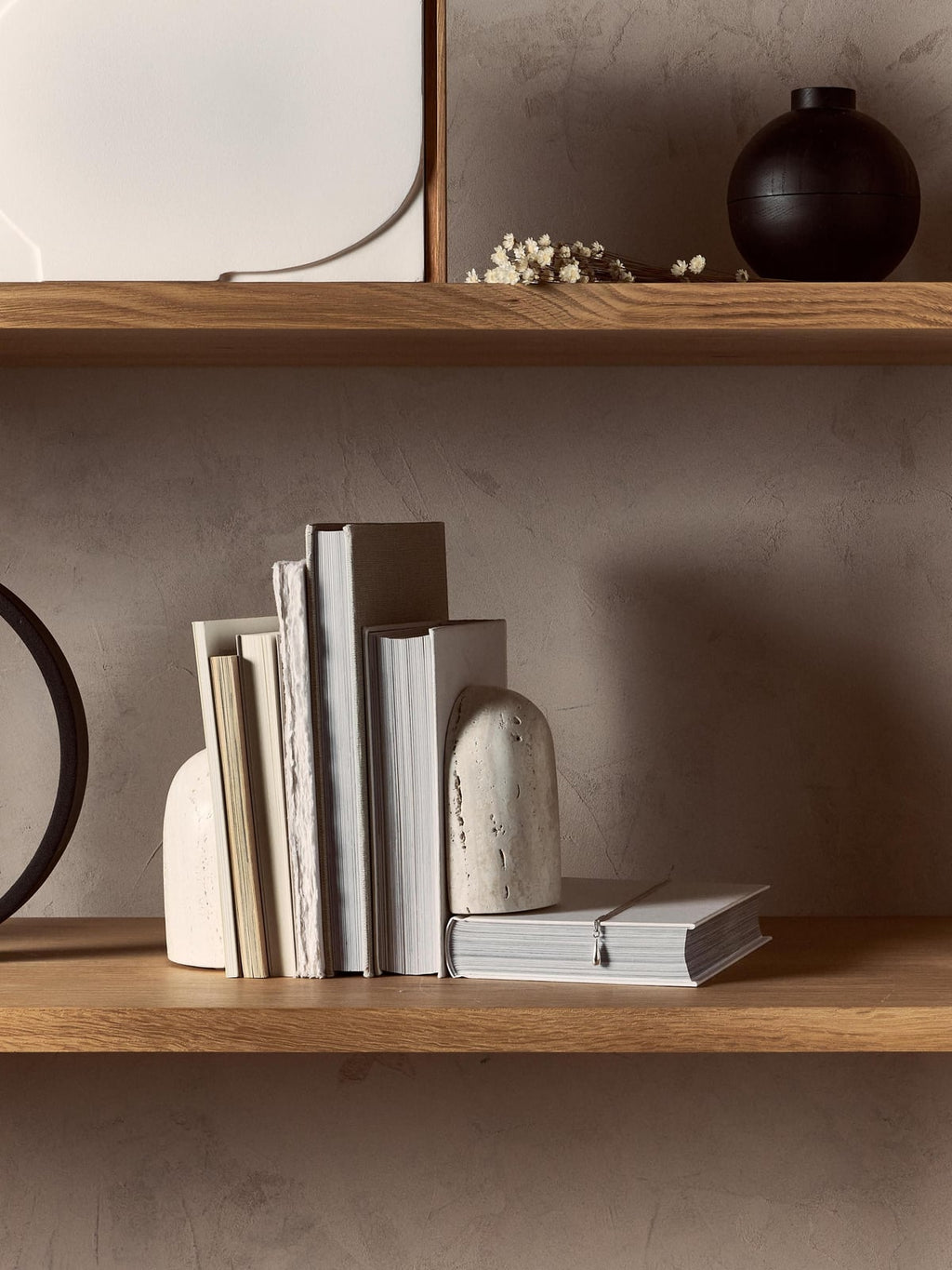 Sava Travertine Bookends, Set of 2