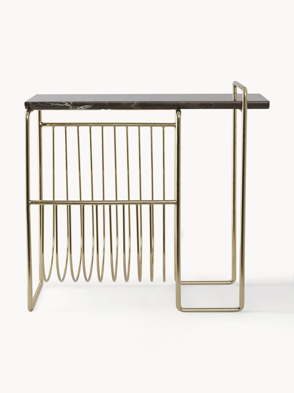 Sino Marble Side Table with Magazine Rack
