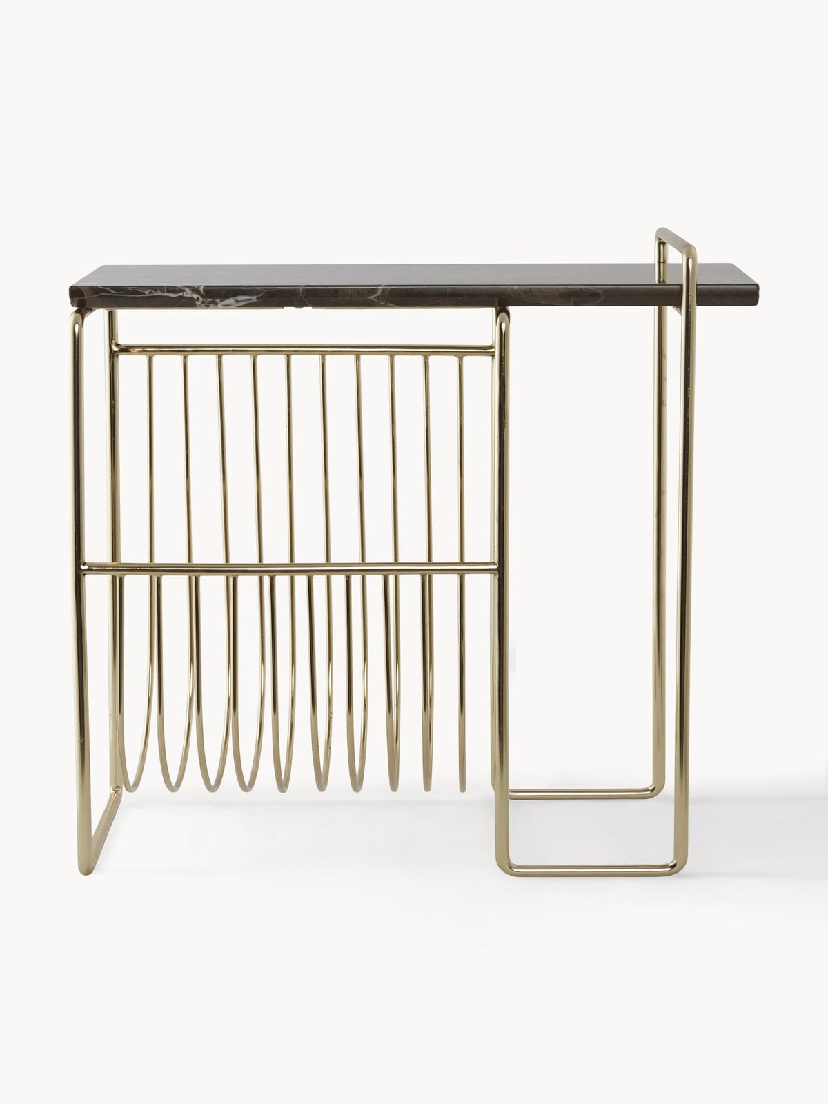 Sino Marble Side Table with Magazine Rack