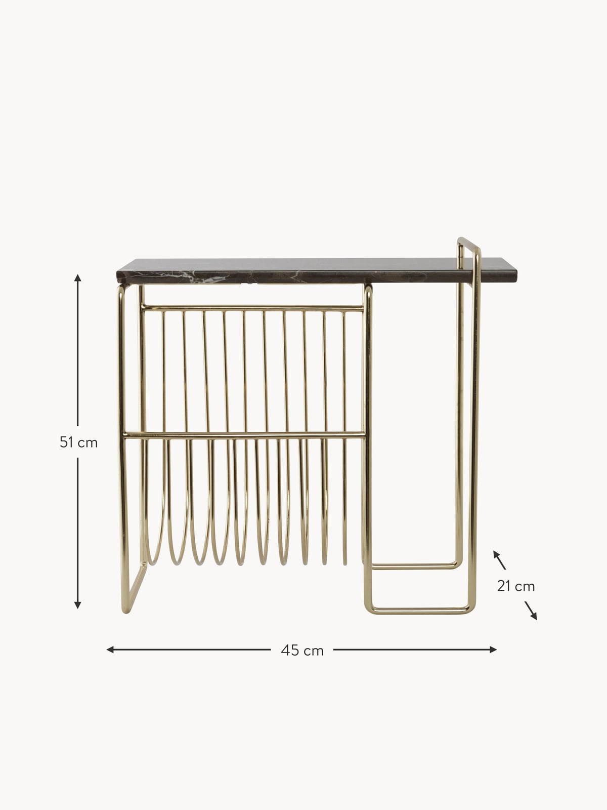 Sino Marble Side Table with Magazine Rack