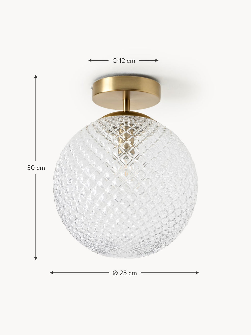 Small Glass Ceiling Lamp Lorna