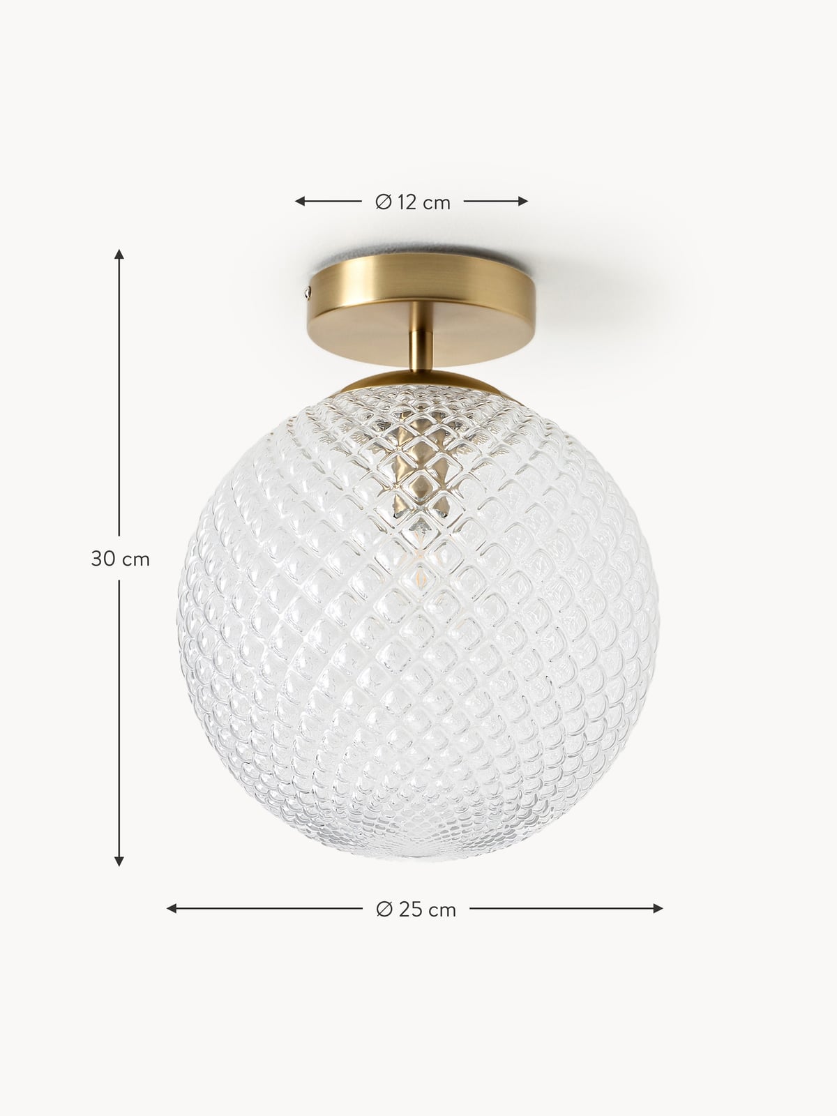 Small Glass Ceiling Lamp Lorna