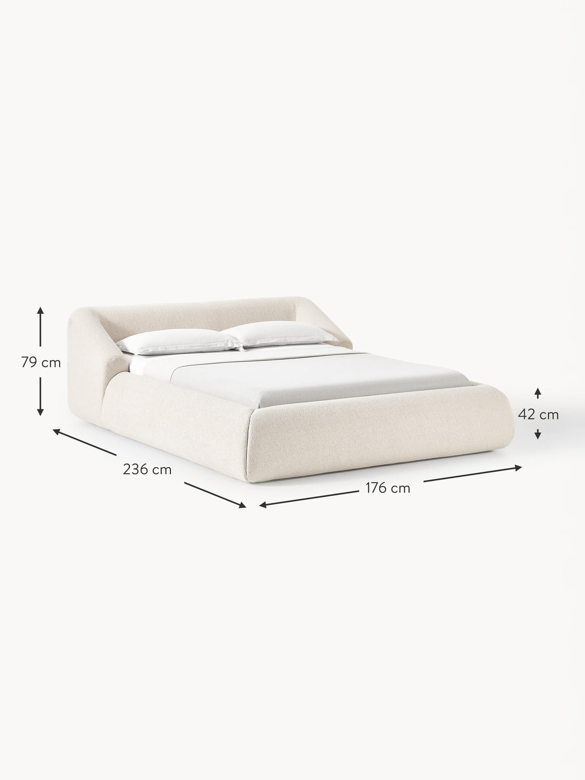 Sofia Upholstered Bouclé Bed