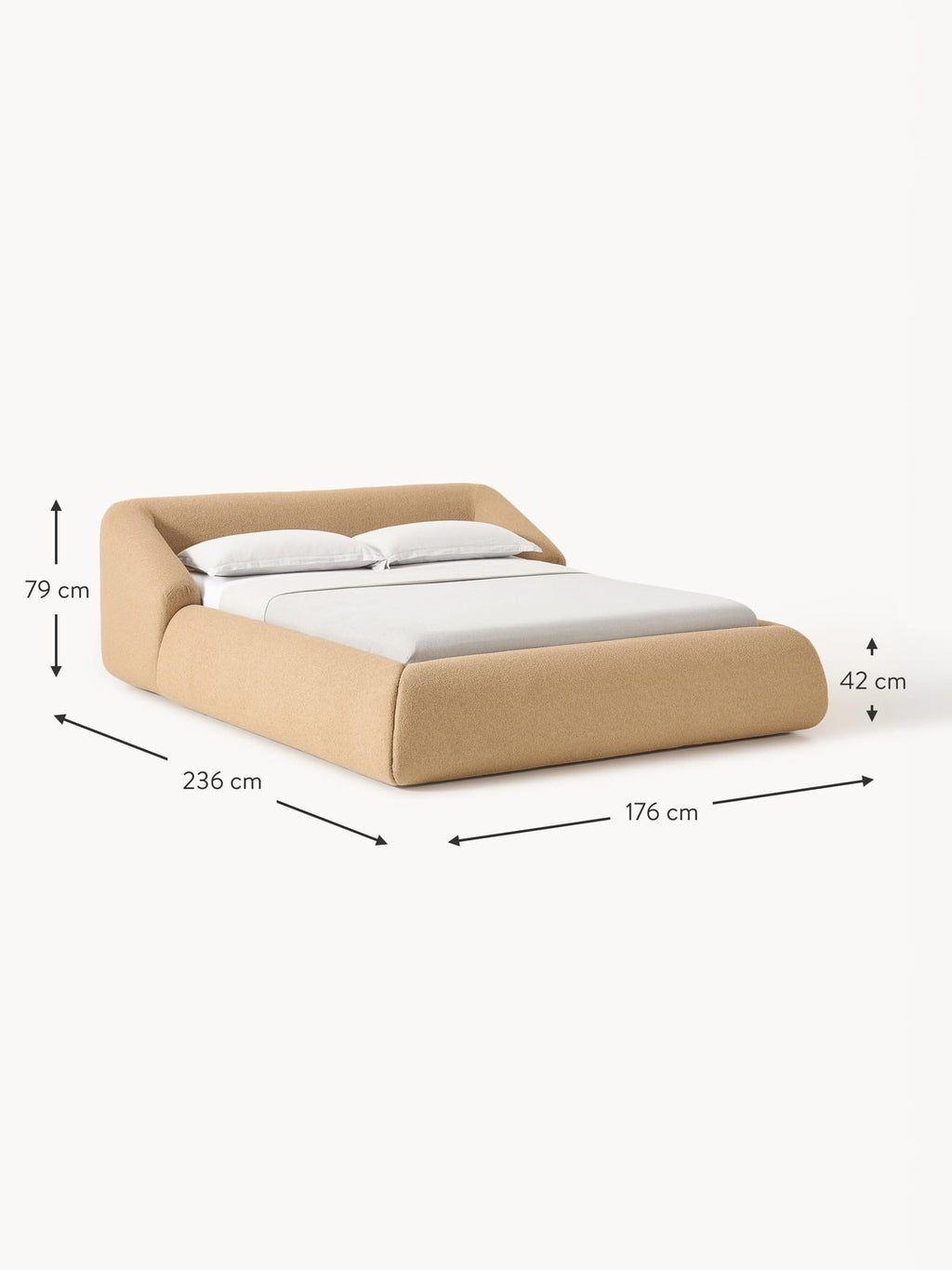 Sofia Upholstered Bouclé Bed