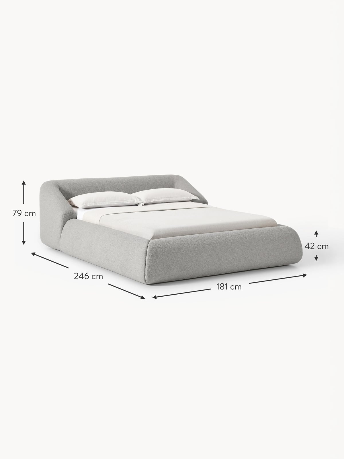 Sofia Upholstered Bouclé Bed