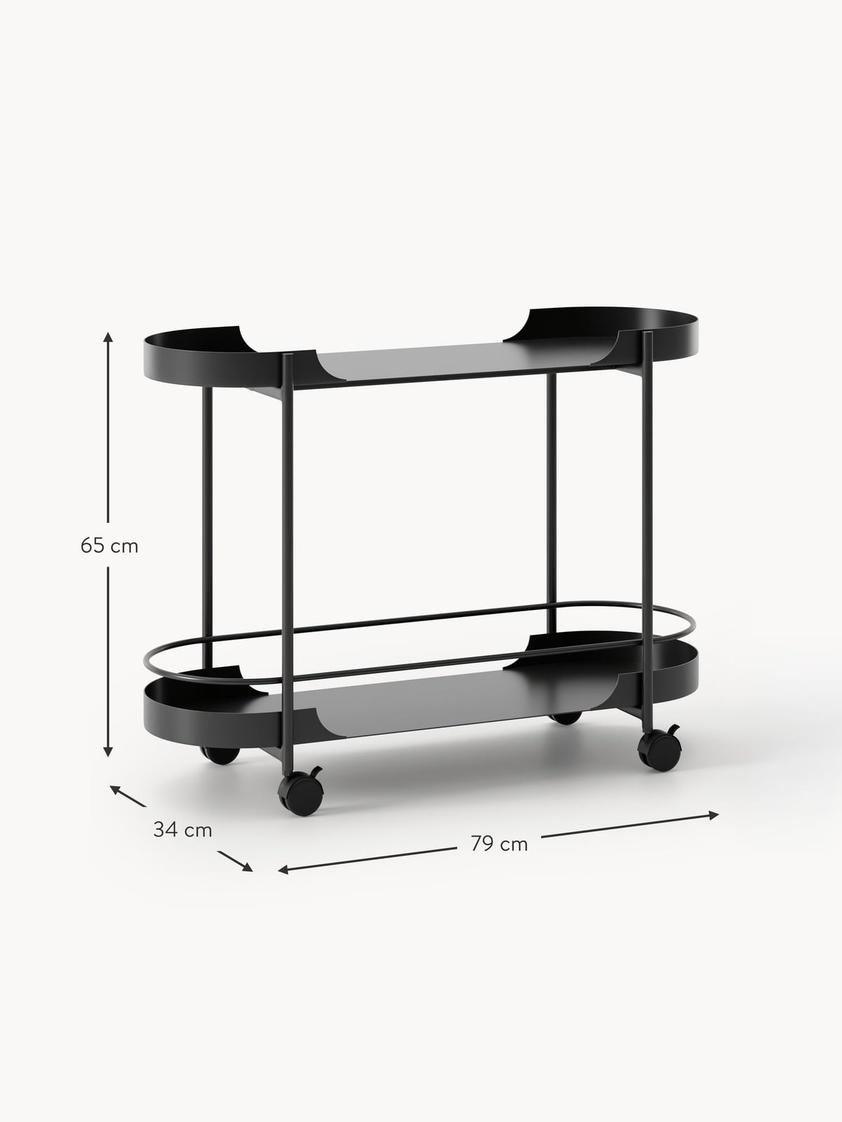 Taru Metal Serving Trolley