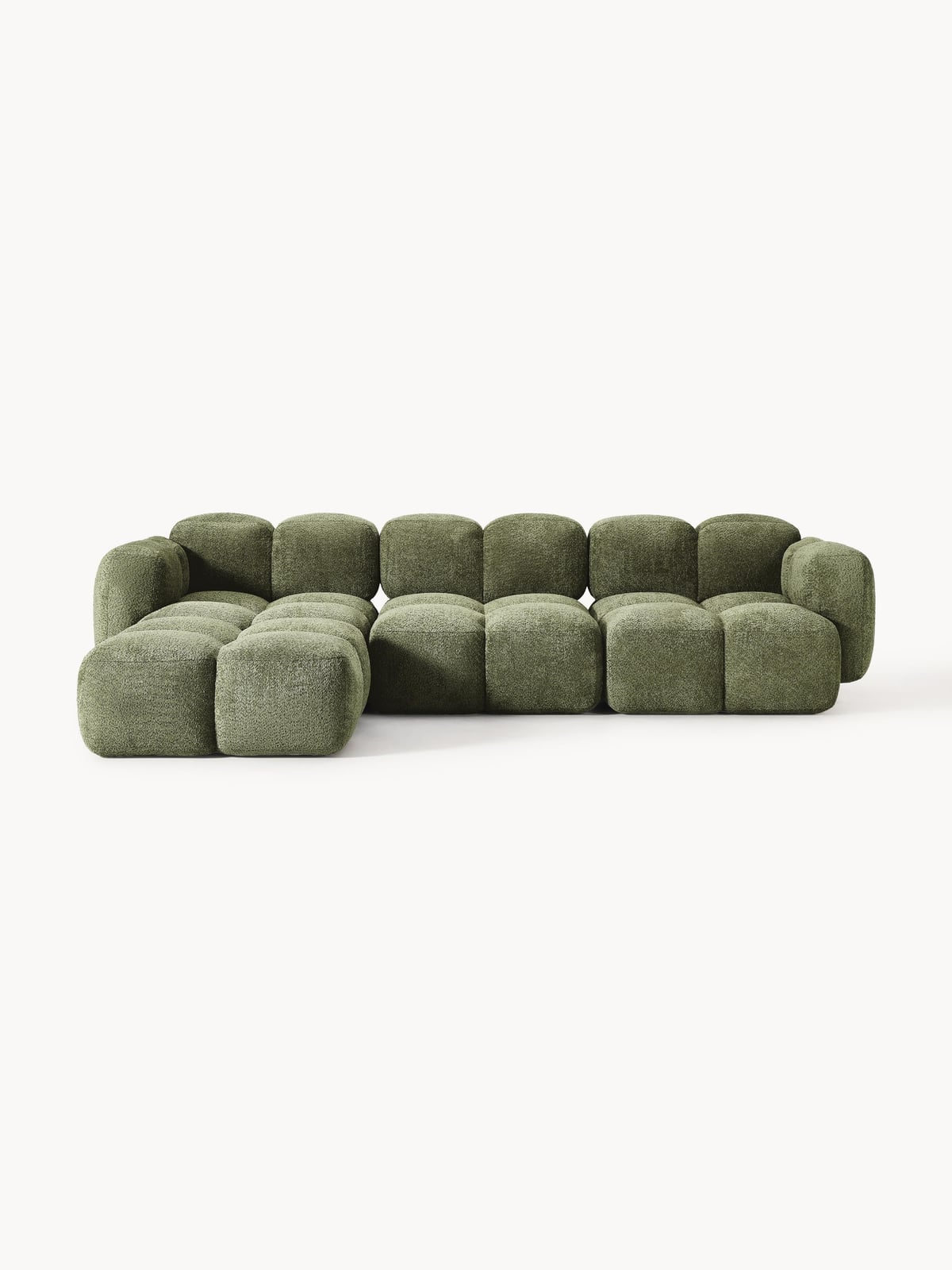 Tayla Modular Teddy-Bouclé Sofa (4-seater) with Ottoman