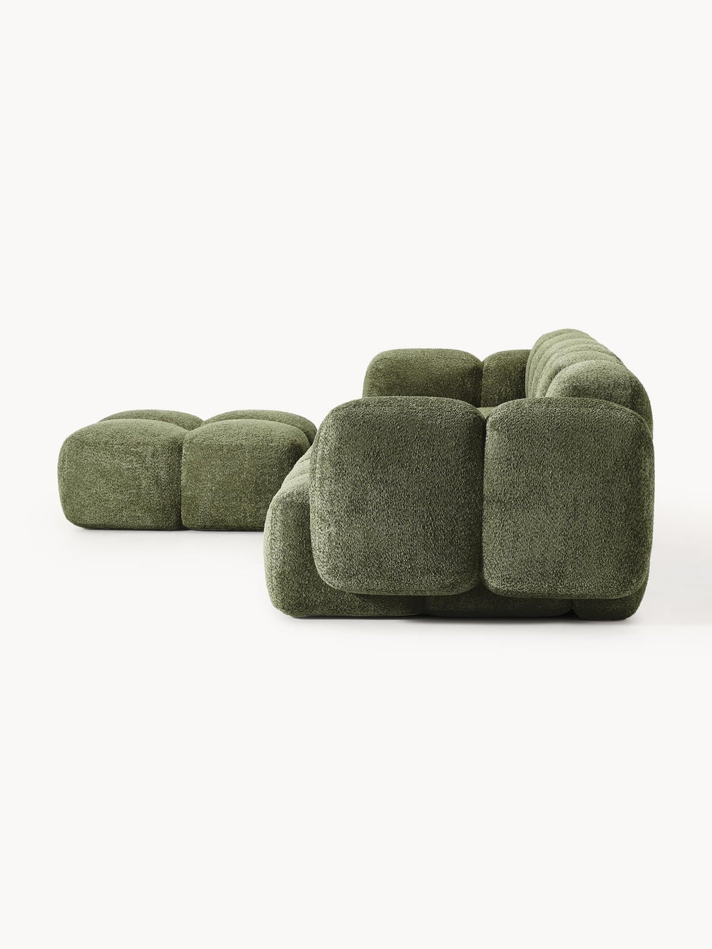Tayla Modular Teddy-Bouclé Sofa (4-seater) with Ottoman