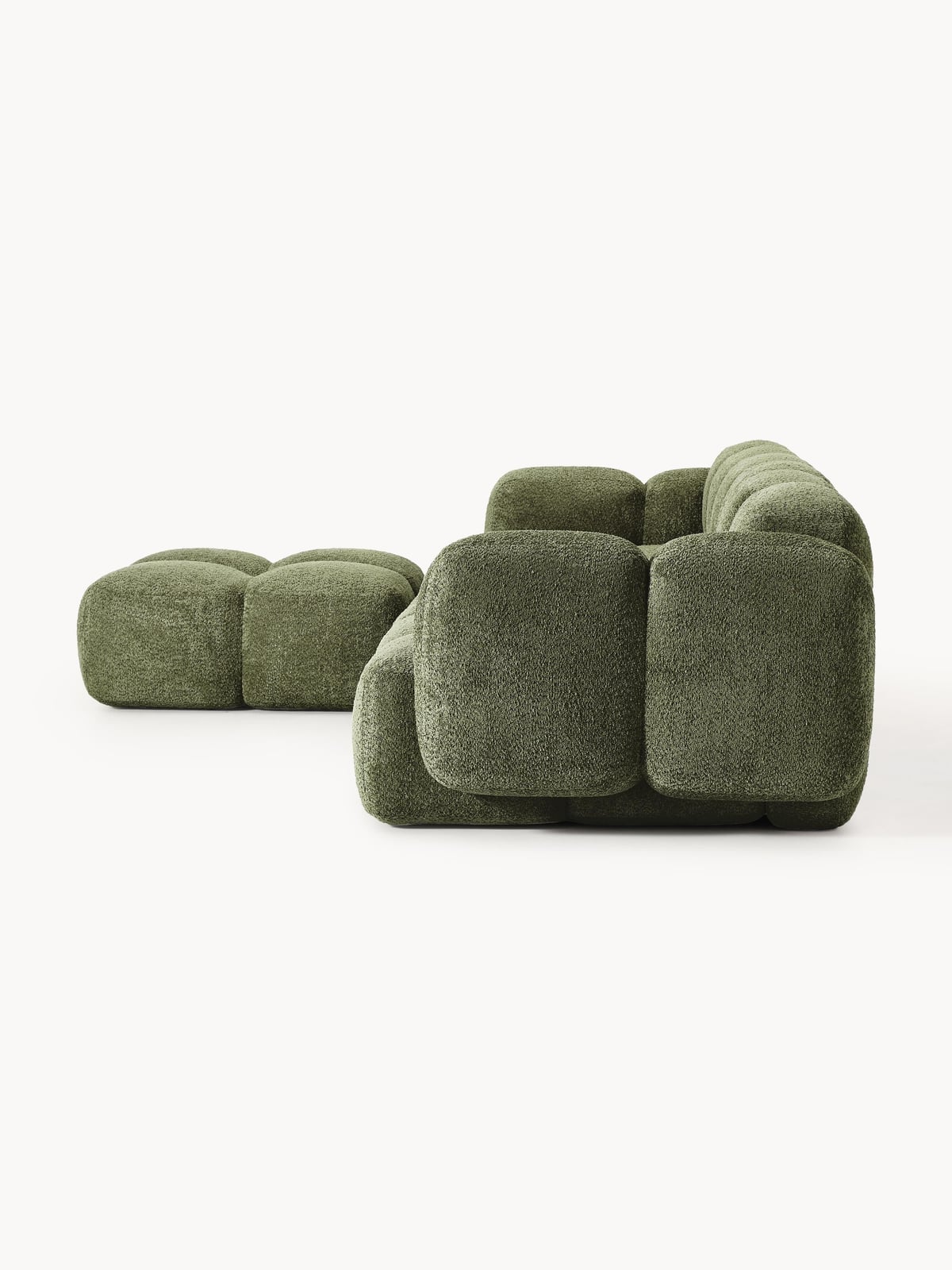 Tayla Modular Teddy-Bouclé Sofa (4-seater) with Ottoman