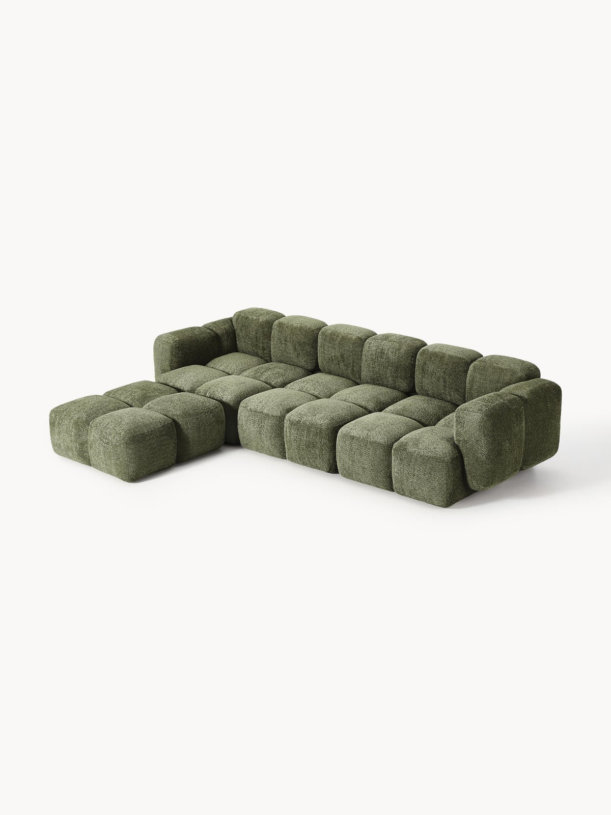Tayla Modular Teddy-Bouclé Sofa (4-seater) with Ottoman
