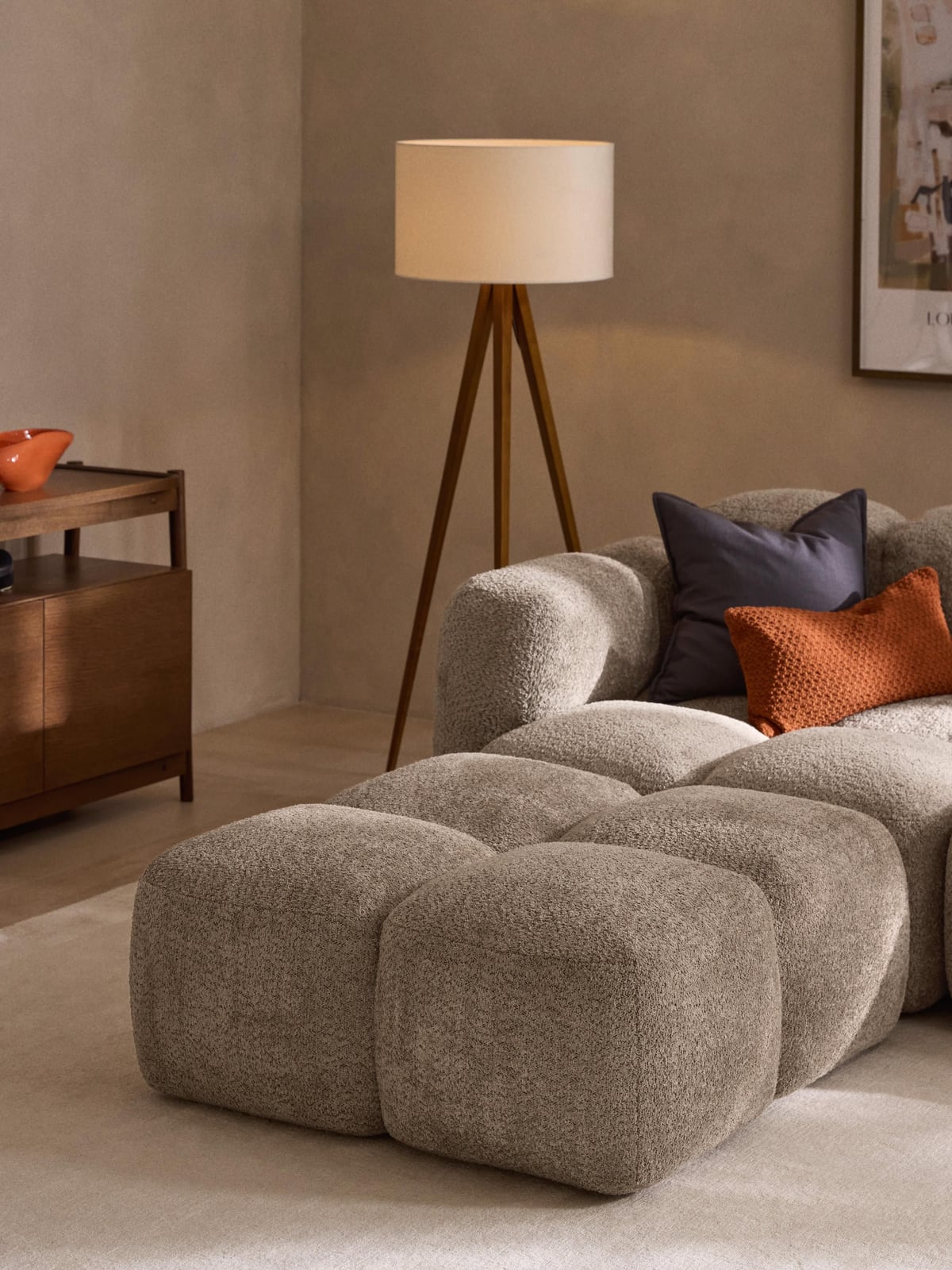 Tayla Teddy Bouclé Ottoman
