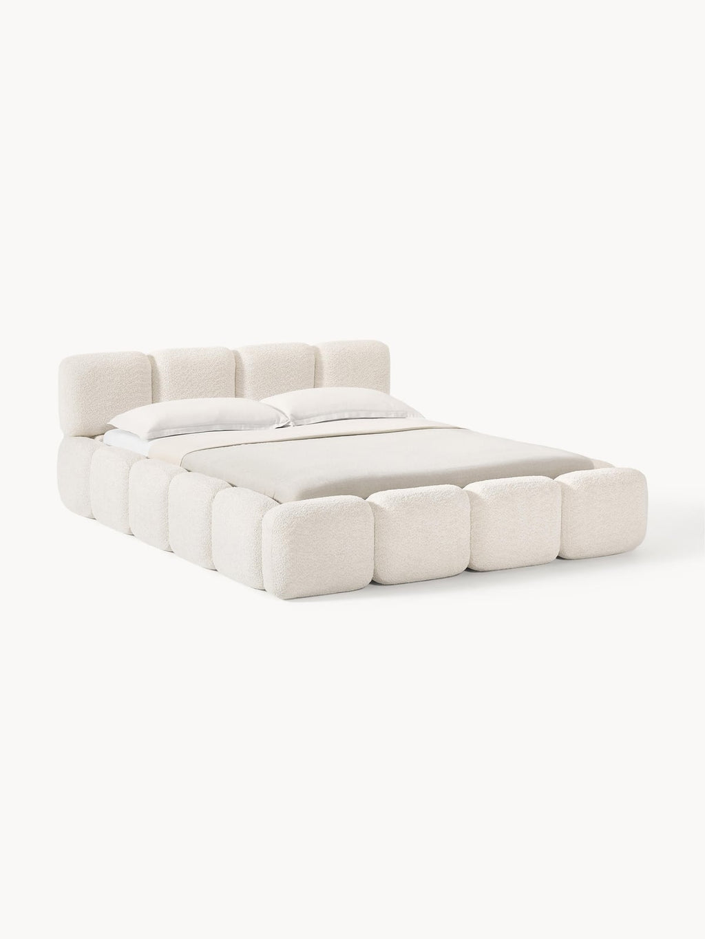 Tayla Upholstered Teddy Bouclé Bed with Storage