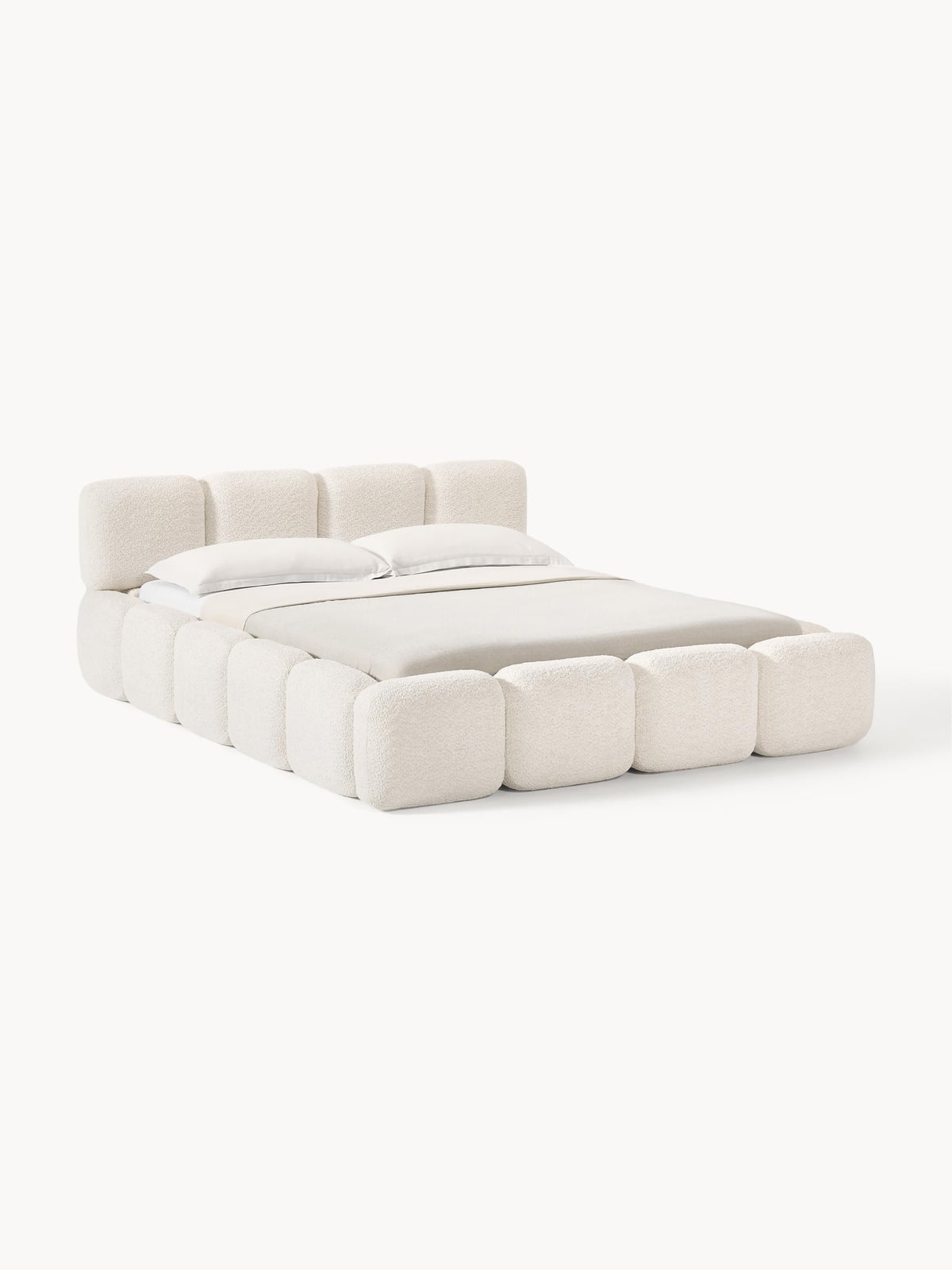 Tayla Upholstered Teddy Bouclé Bed with Storage