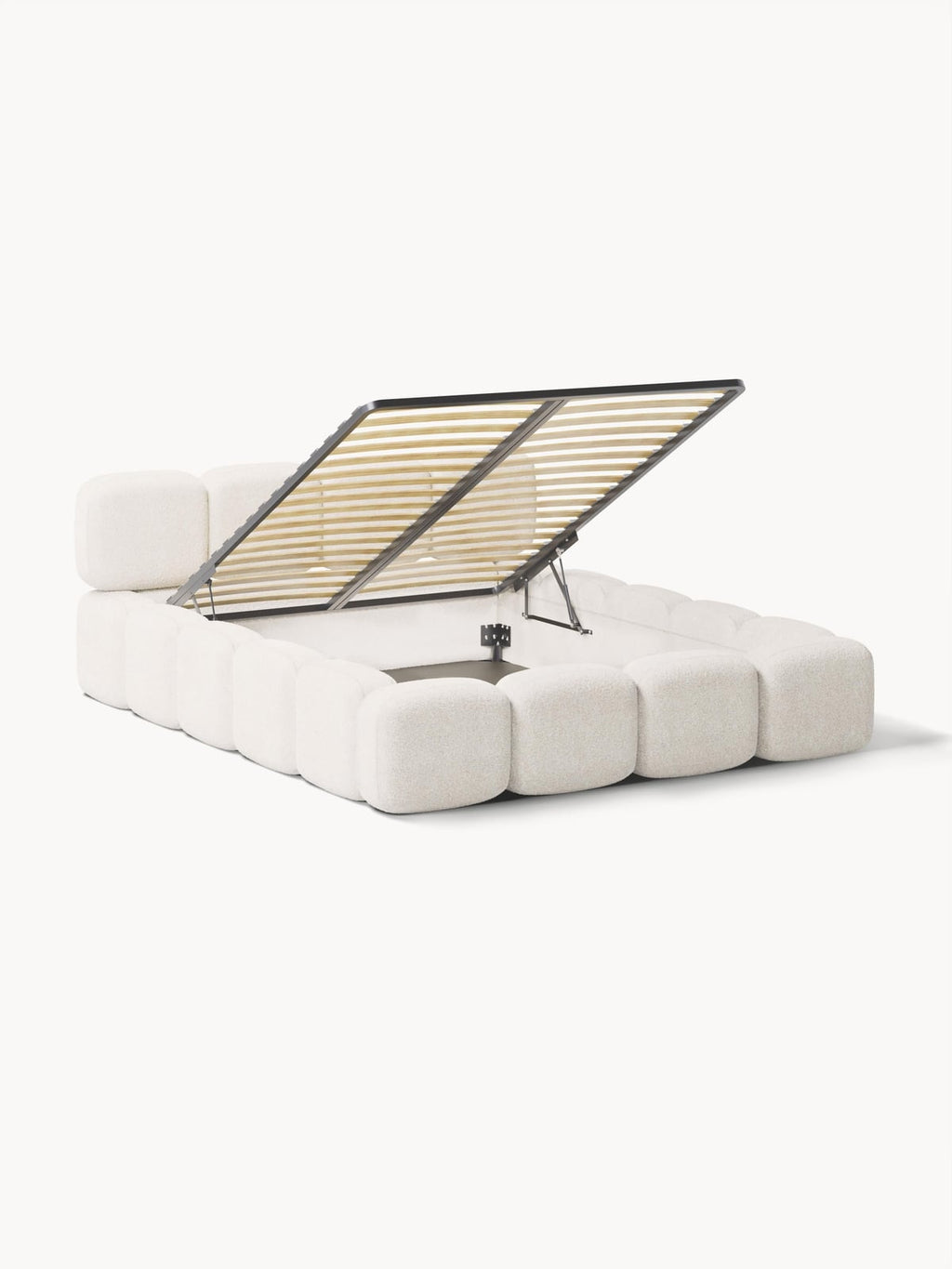 Tayla Upholstered Teddy Bouclé Bed with Storage