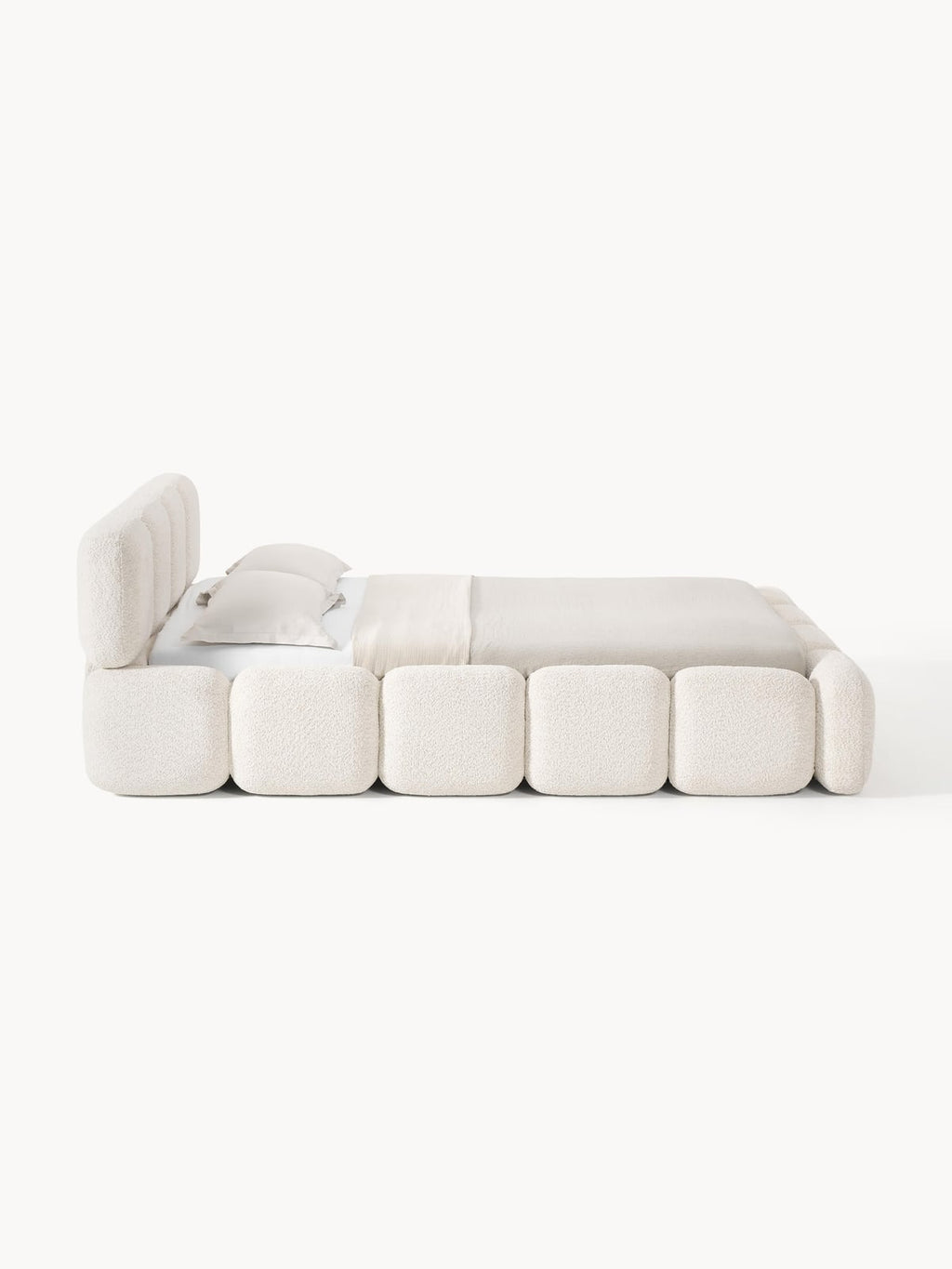 Tayla Upholstered Teddy Bouclé Bed with Storage