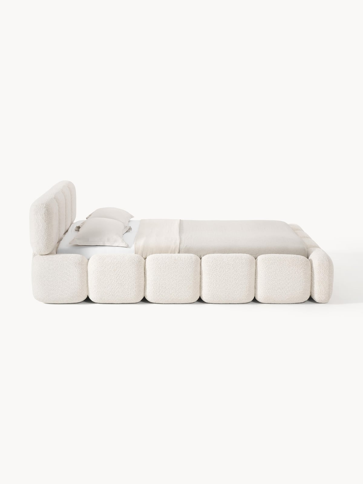 Tayla Upholstered Teddy Bouclé Bed with Storage