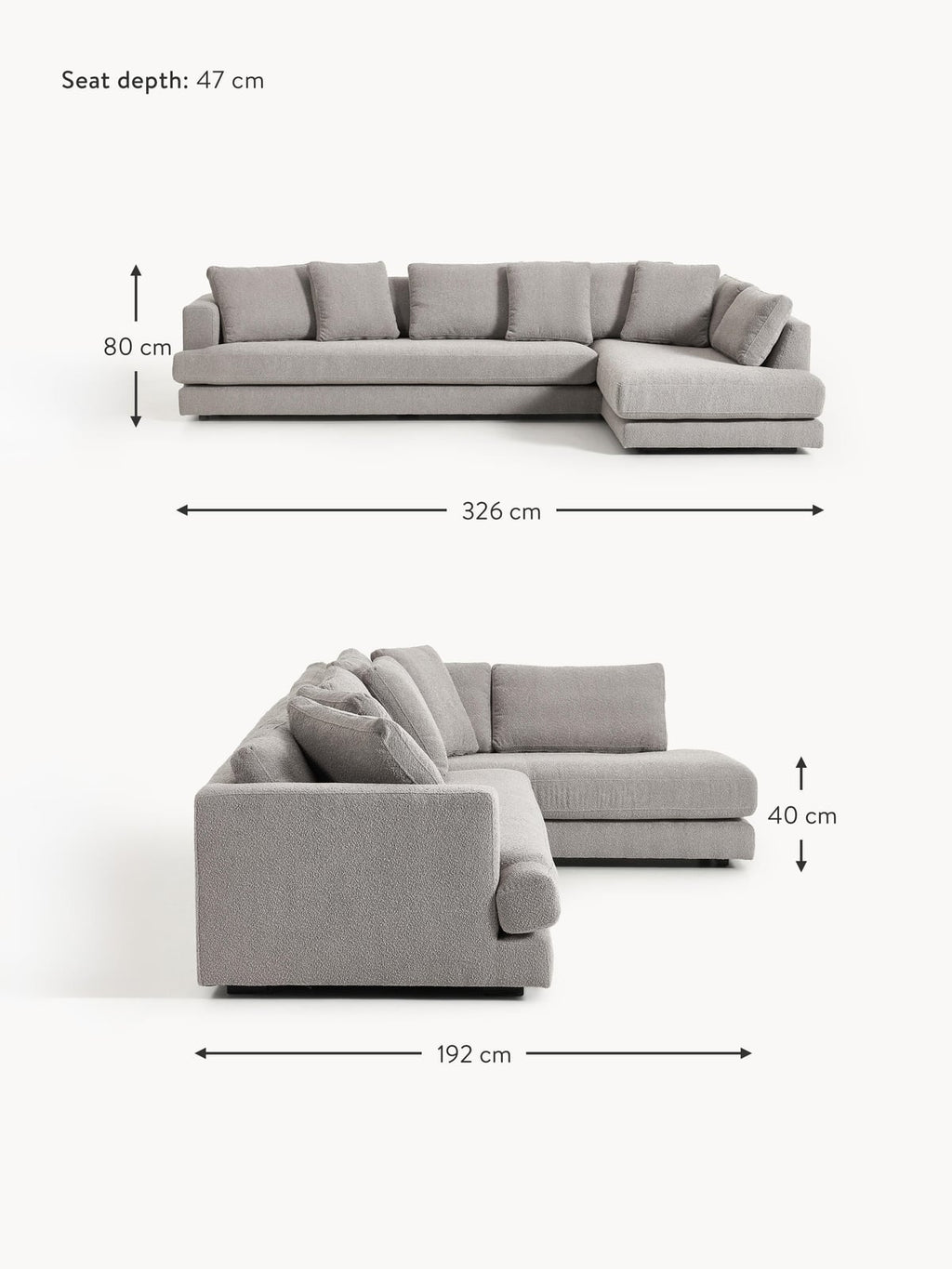 Tribeca Bouclé Corner Sofa (4-seater)