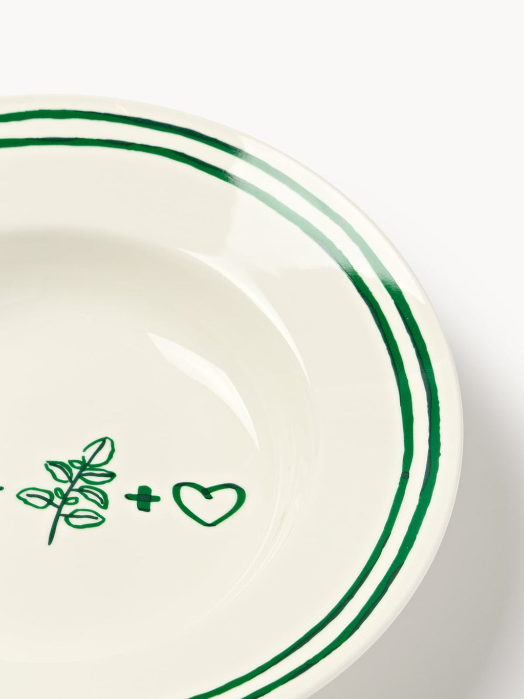 Tutti Porcelain Pasta Plates with Decorative Motif, Set of 4
