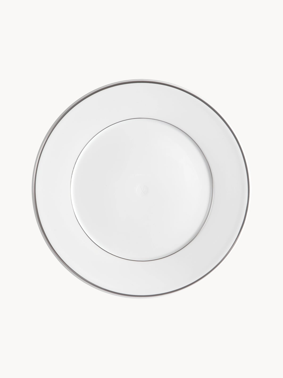 Vitruv Handmade Porcelain Dinner Plates with Platinum Rim, Set of 2