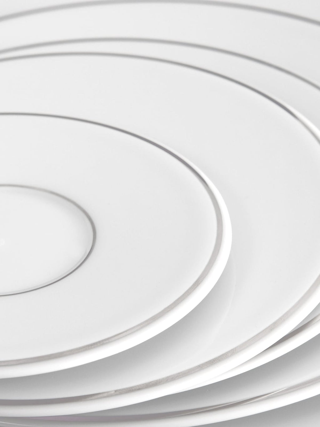 Vitruv Handmade Porcelain Dinner Plates with Platinum Rim, Set of 2