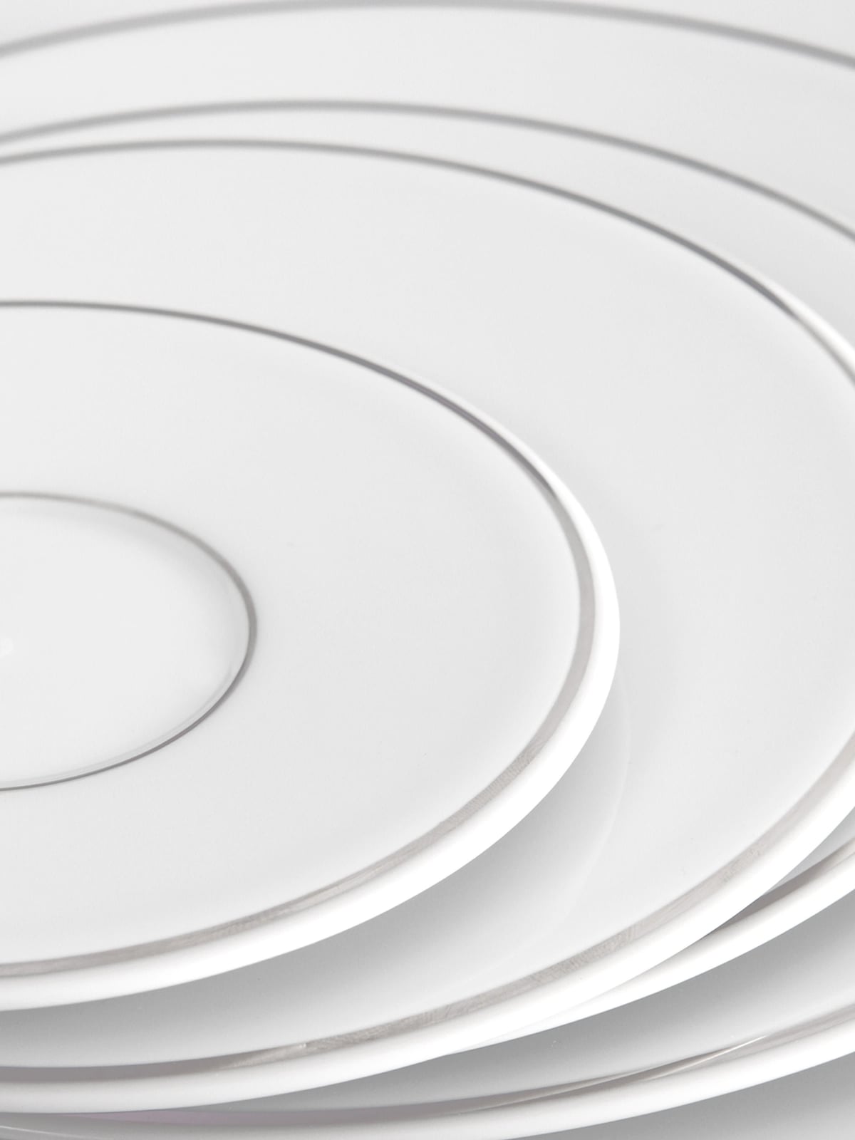 Vitruv Handmade Porcelain Dinner Plates with Platinum Rim, Set of 2