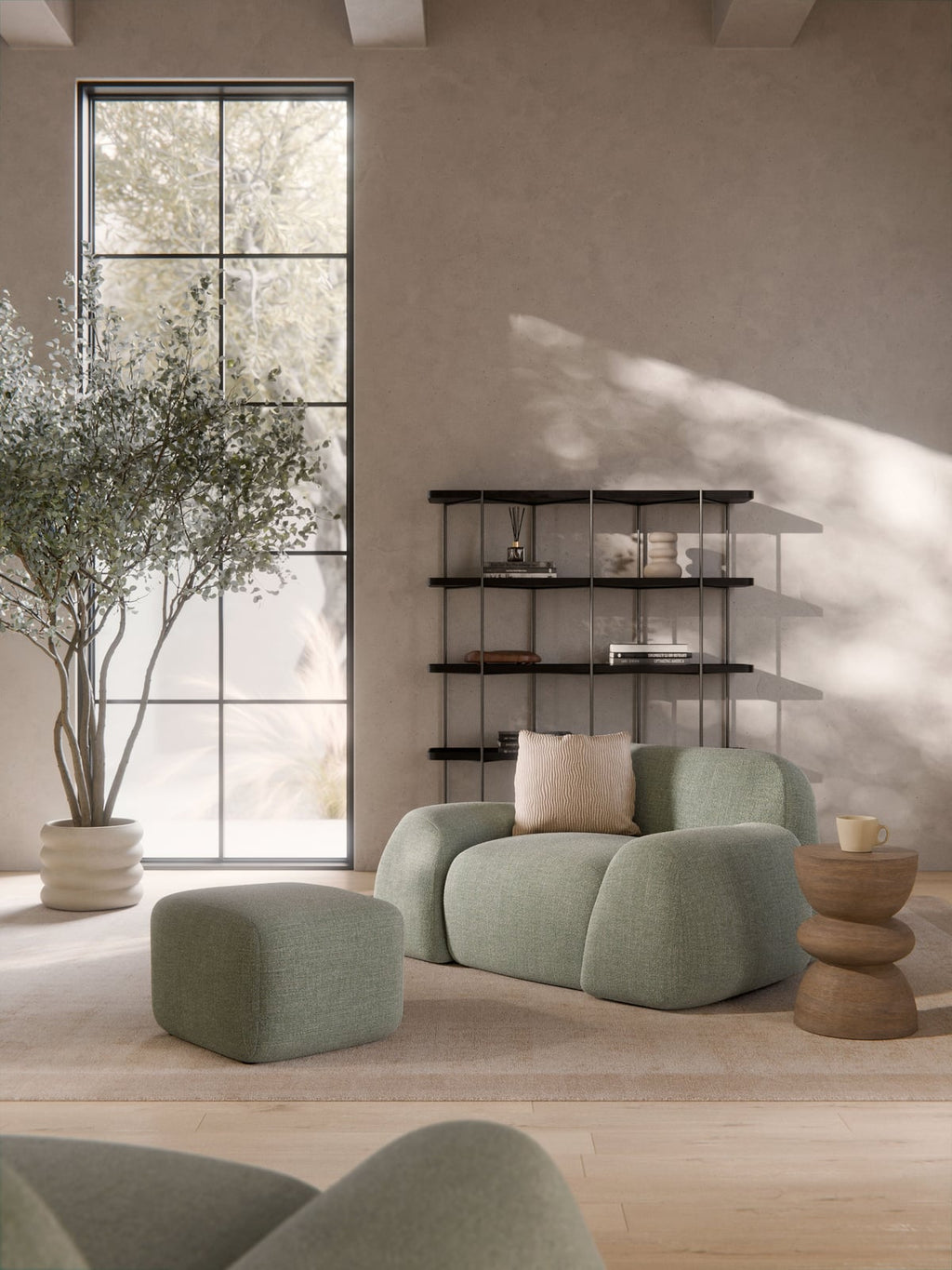 Wolke Bouclé Ottoman